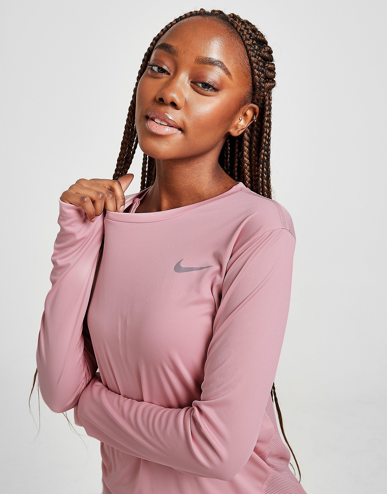 

Nike Running Miler Long Sleeve Top - Pink - Womens, Pink