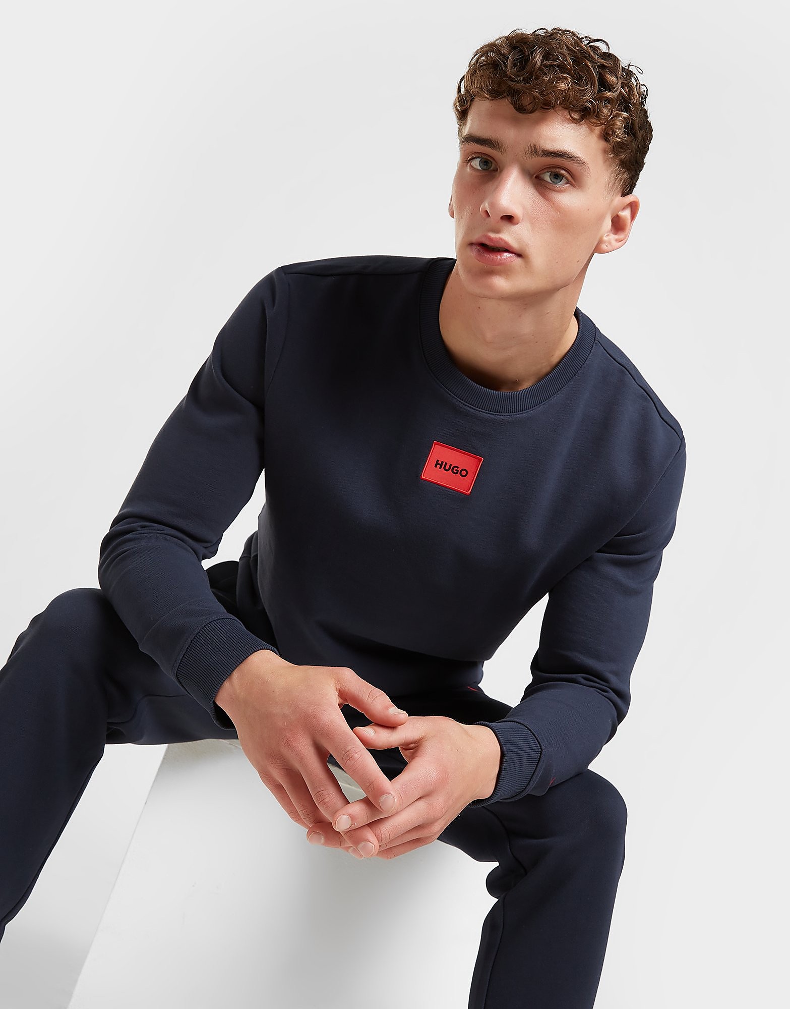 

HUGO Diragol Square Sweatshirt - Navy - Mens, Navy