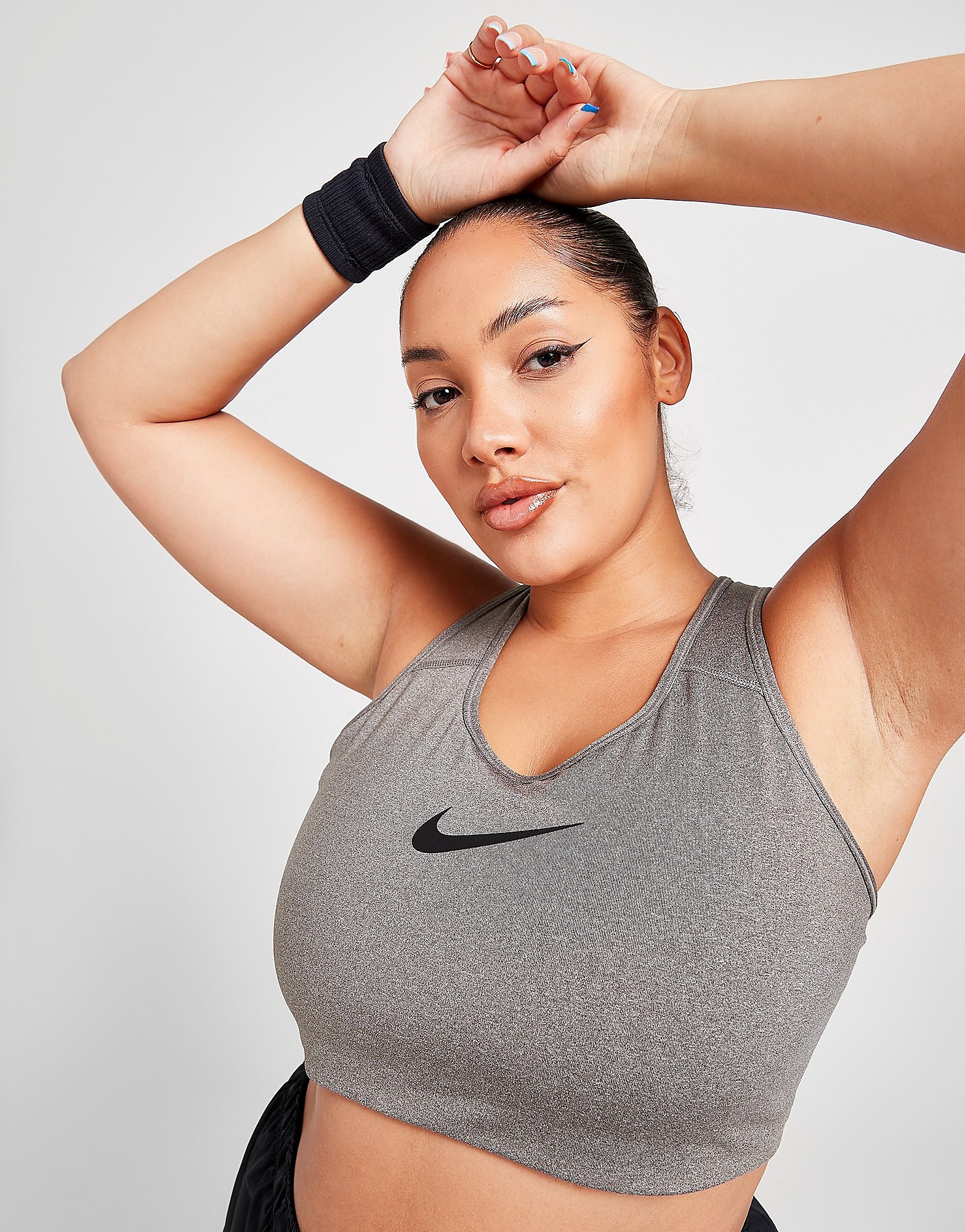 

Nike Swoosh Plus Size Sports Bra - Dark Grey/Black - Womens, Dark Grey/Black