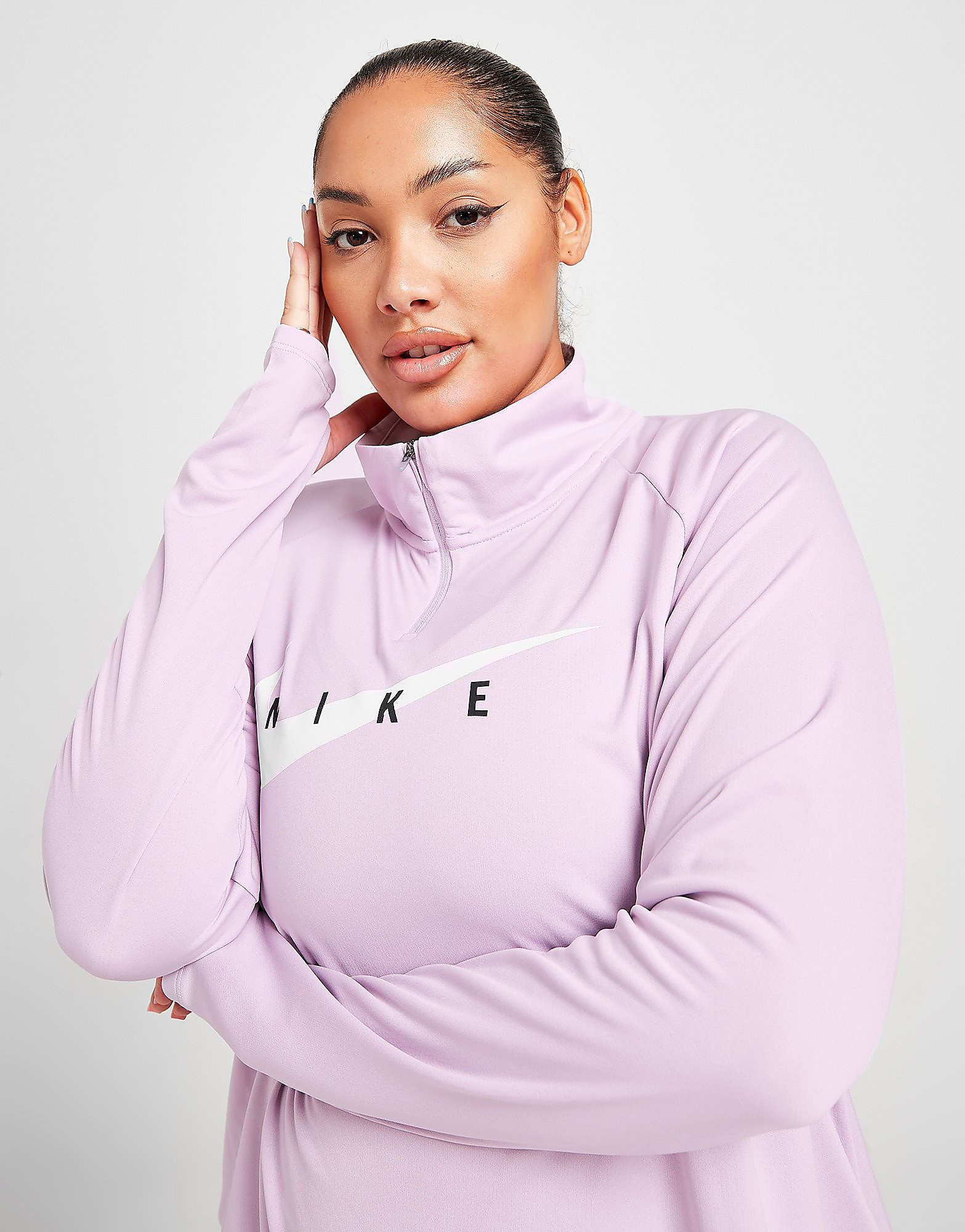 

Nike Running Swoosh Plus Size 1/4 Zip Top - Purple - Womens, Purple