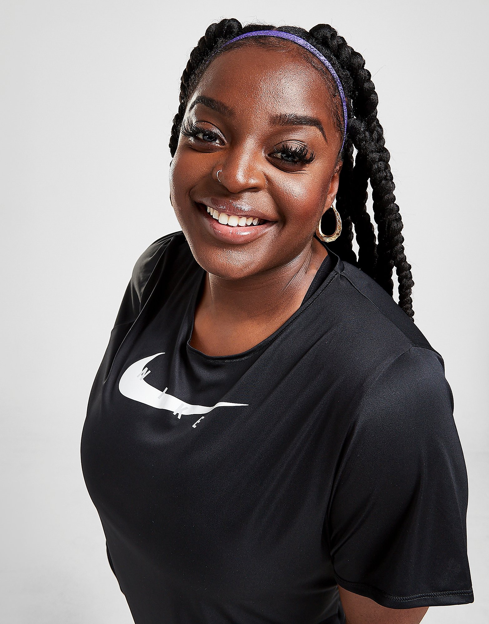 

Nike Swoosh Short Sleeve Plus Size T-Shirt - Black - Womens, Black