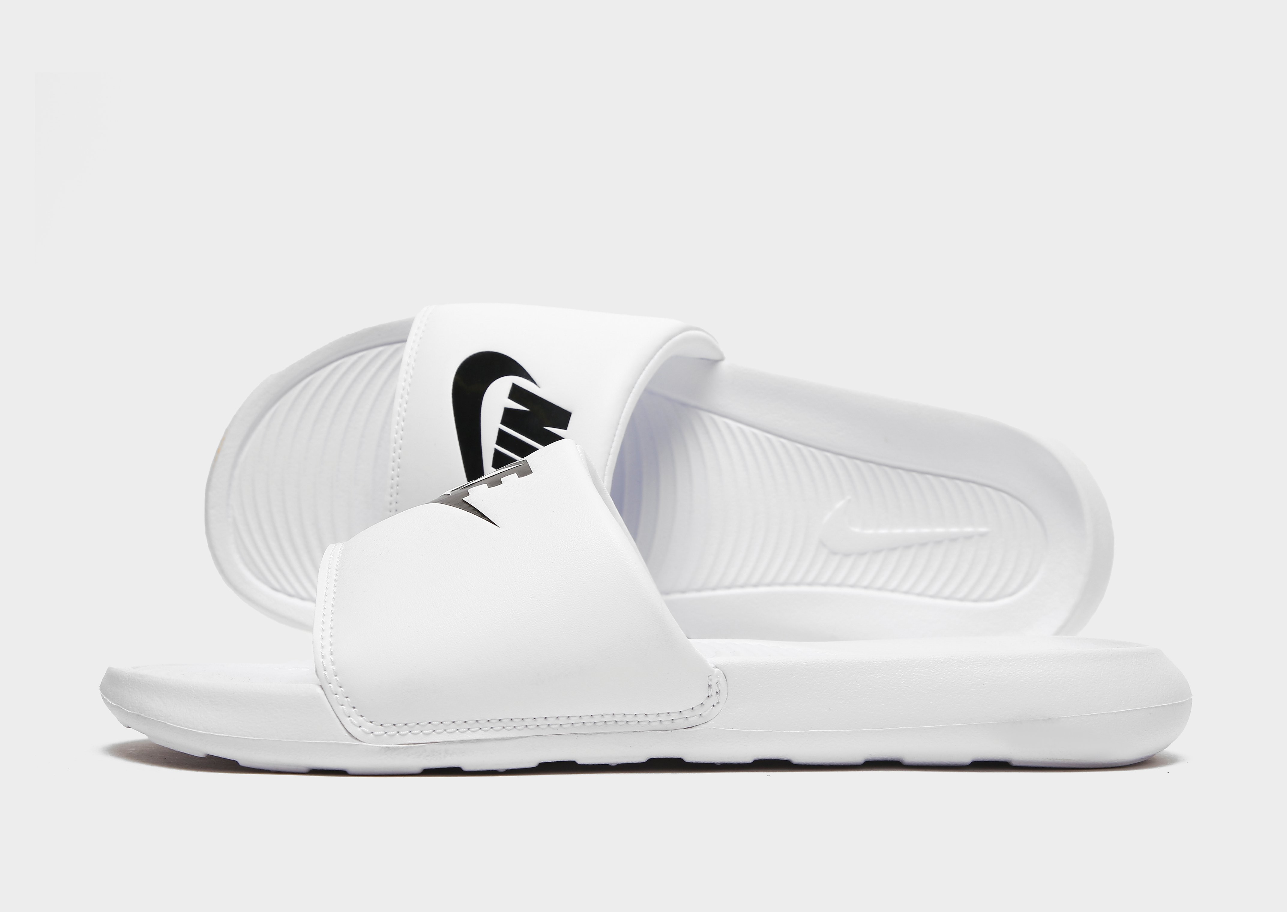 

Nike Victori One Slide - White/White/Black - Mens, White/White/Black