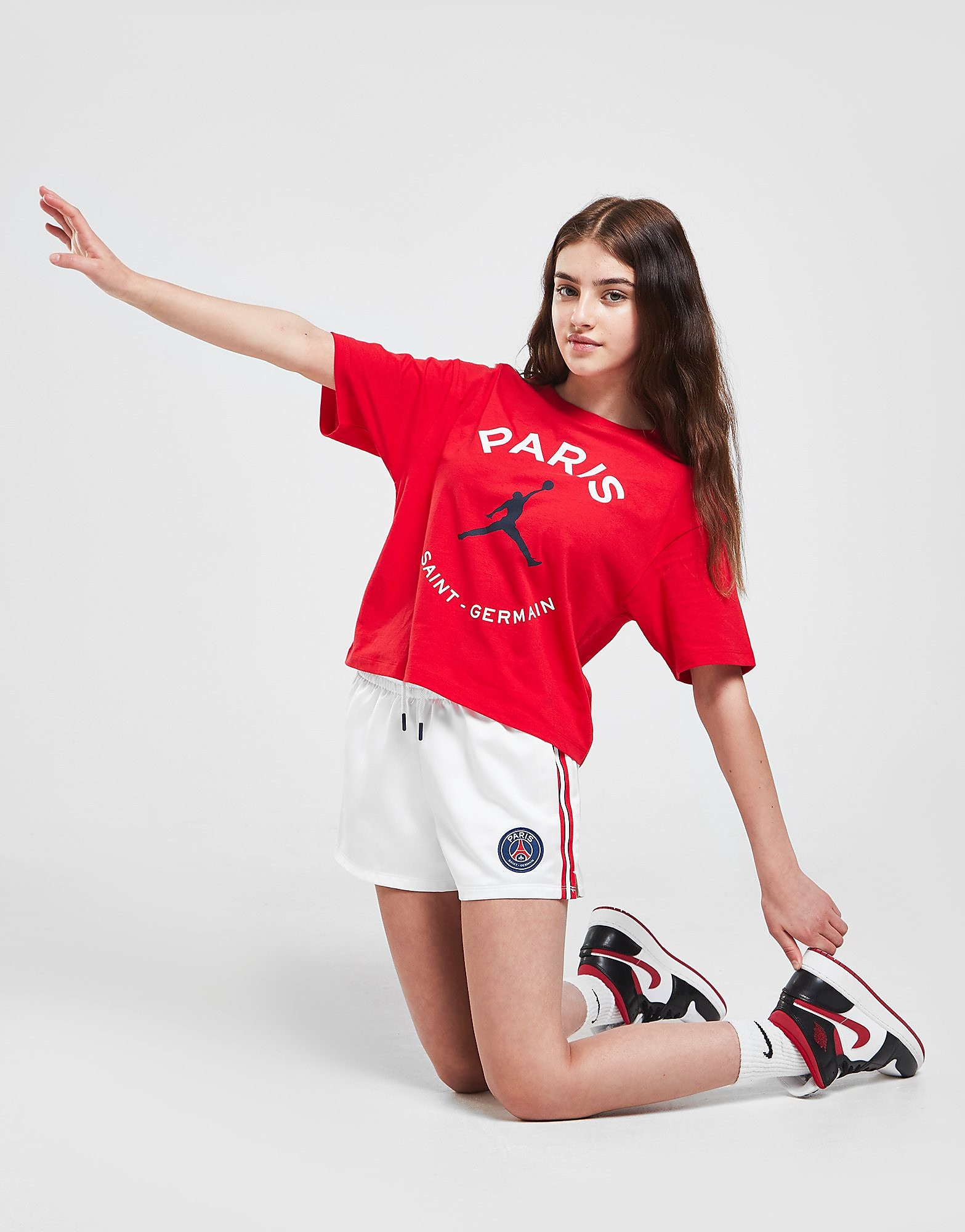 

Jordan Girls' Paris Saint Germain Boxy T-Shirt Junior - Red - Kids, Red