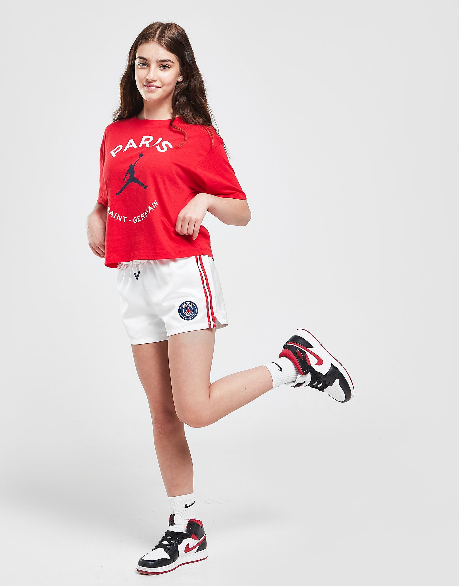 

Jordan Girls' Paris Saint Germain Satin Shorts Junior - White - Kids, White