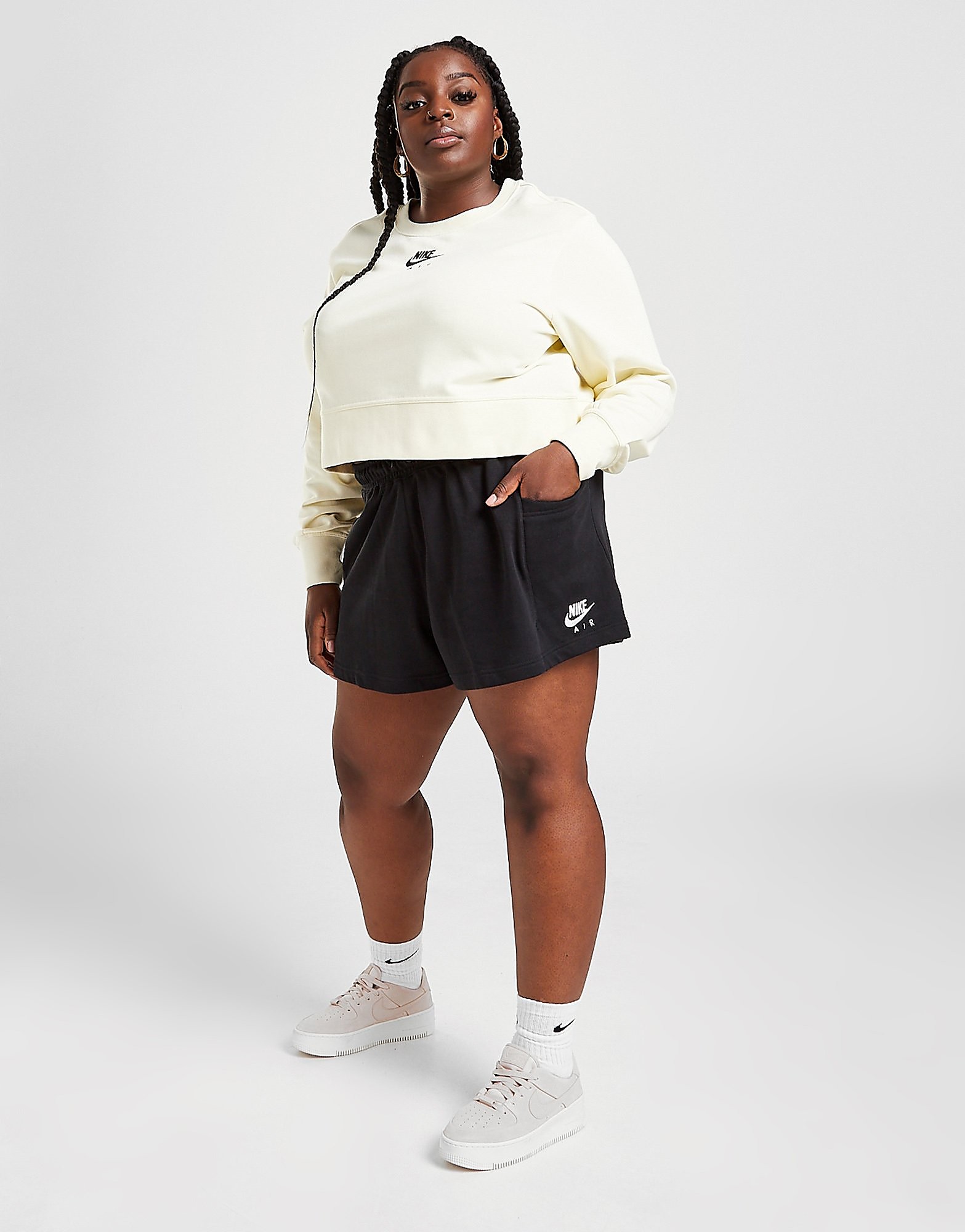 

Nike Air Fleece Plus Size Shorts - Black - Womens, Black