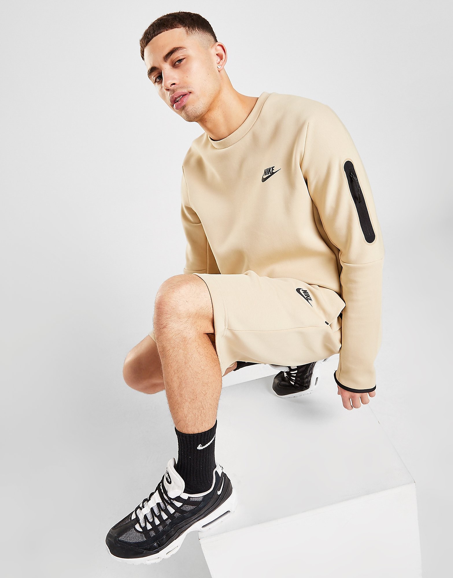Nike Tech Fleece Shorts - Beige - Mens, Beige