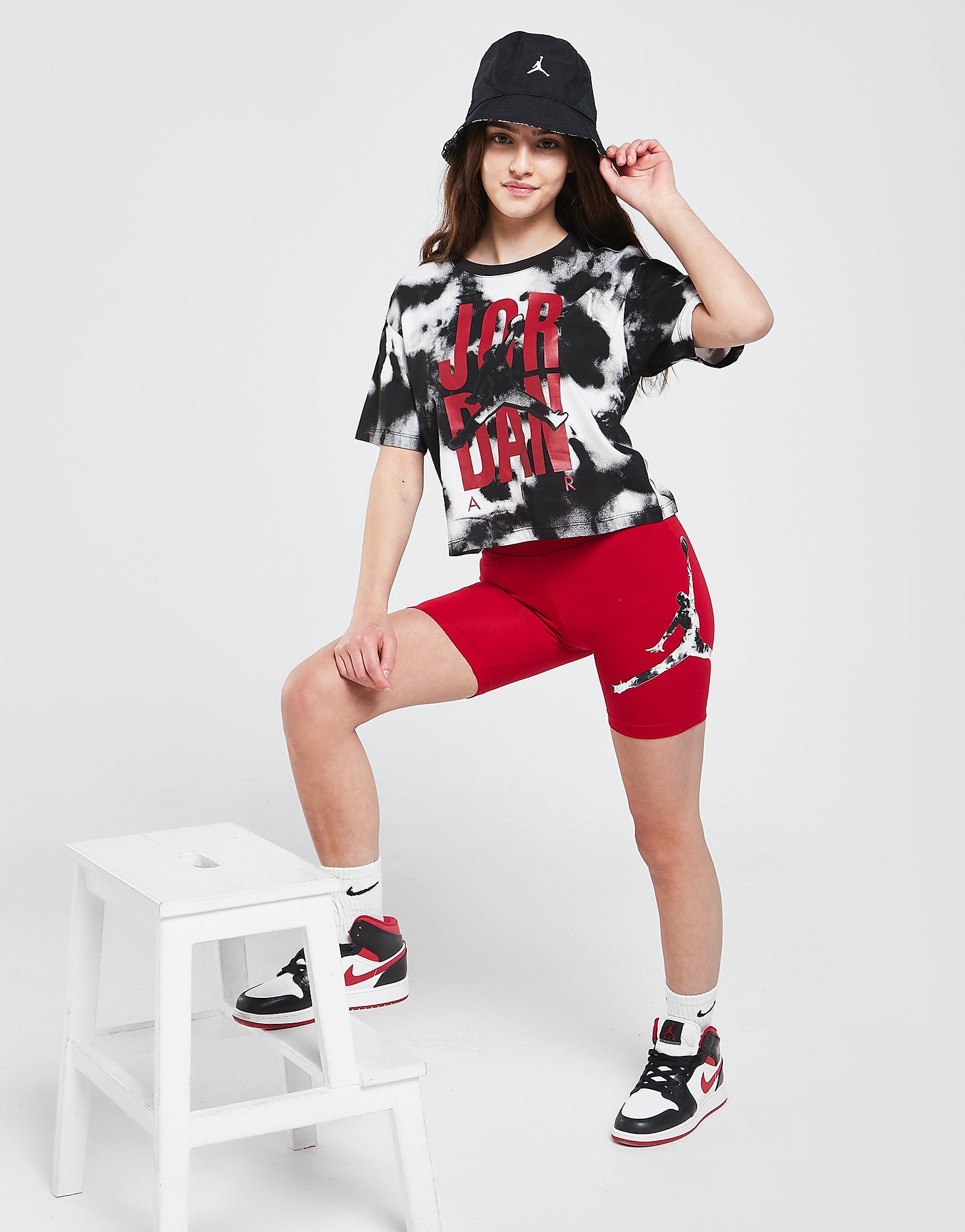 

Jordan Girls' Tie Dye Logo Cycle Shorts Junior - Red - Kids, Red