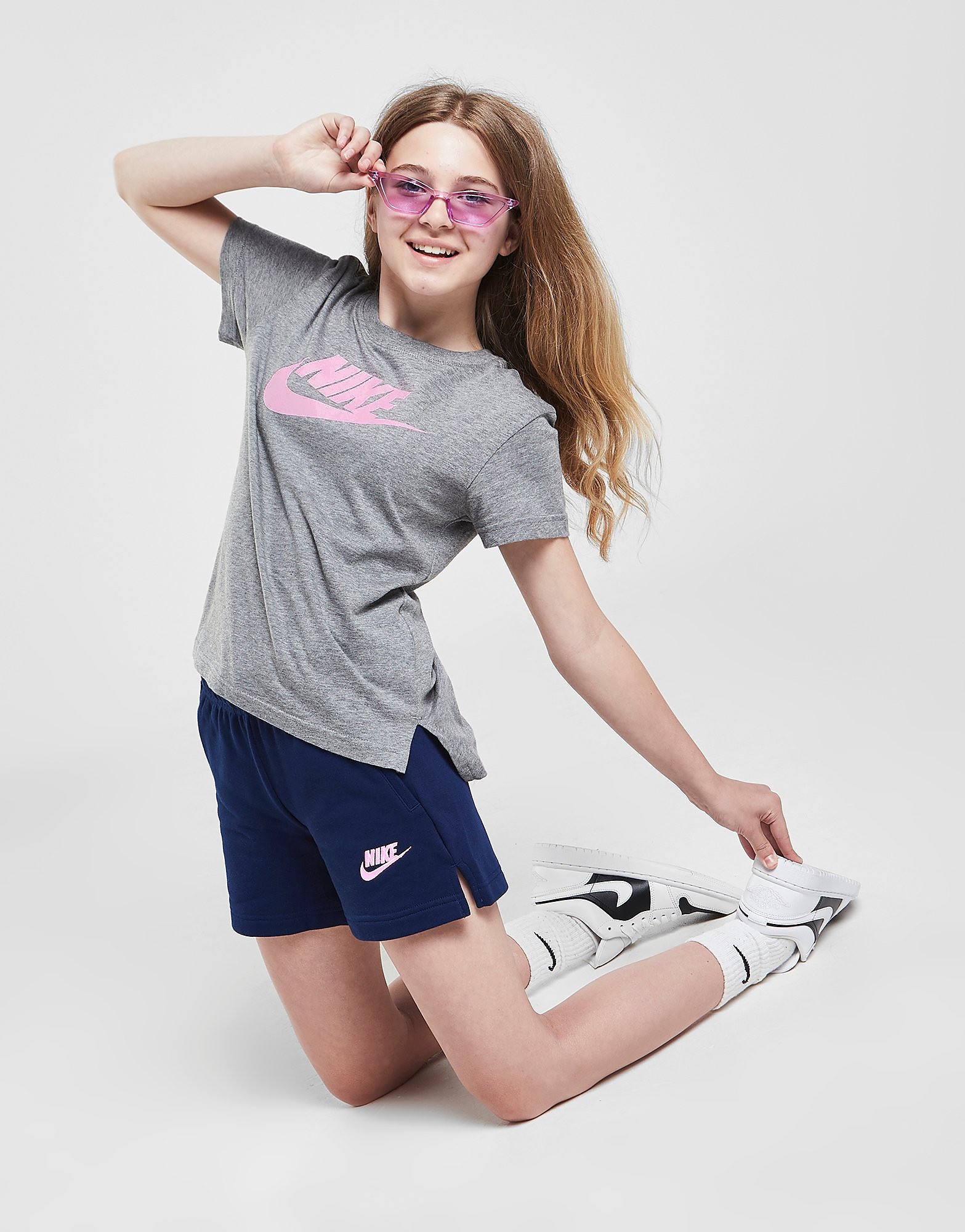 

Nike Girls' Sportswear Club French Terry Shorts Junior - Navy - Kids, Navy