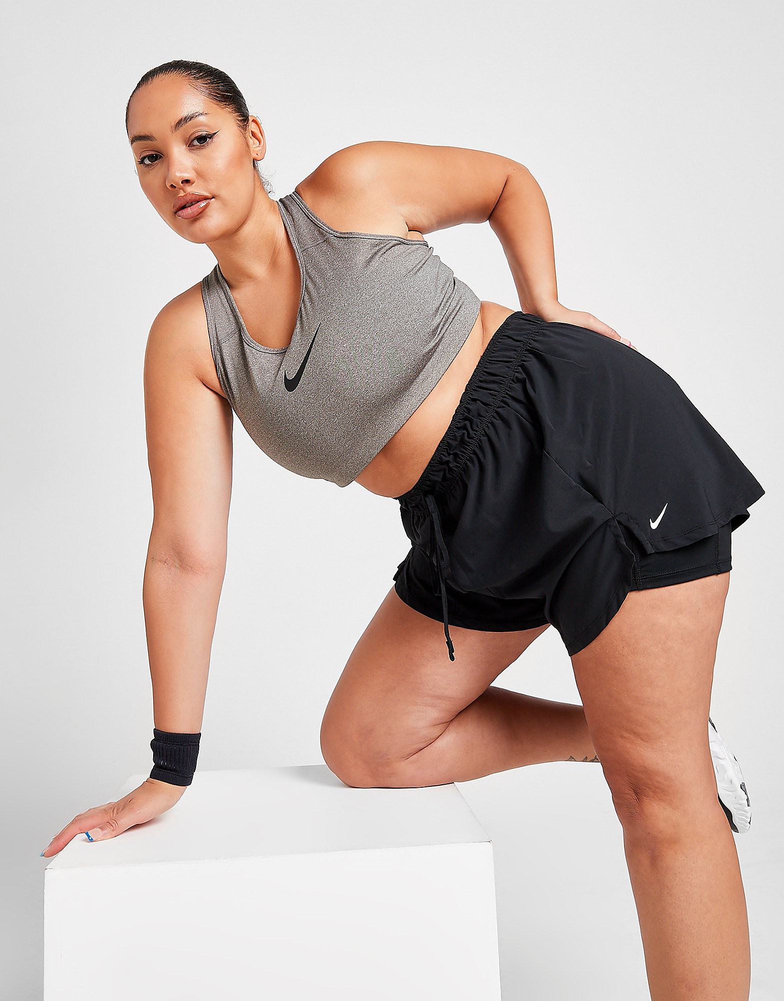 

Nike Flex Plus Size 2 In 1 Shorts - Black/Black/White - Womens, Black/Black/White