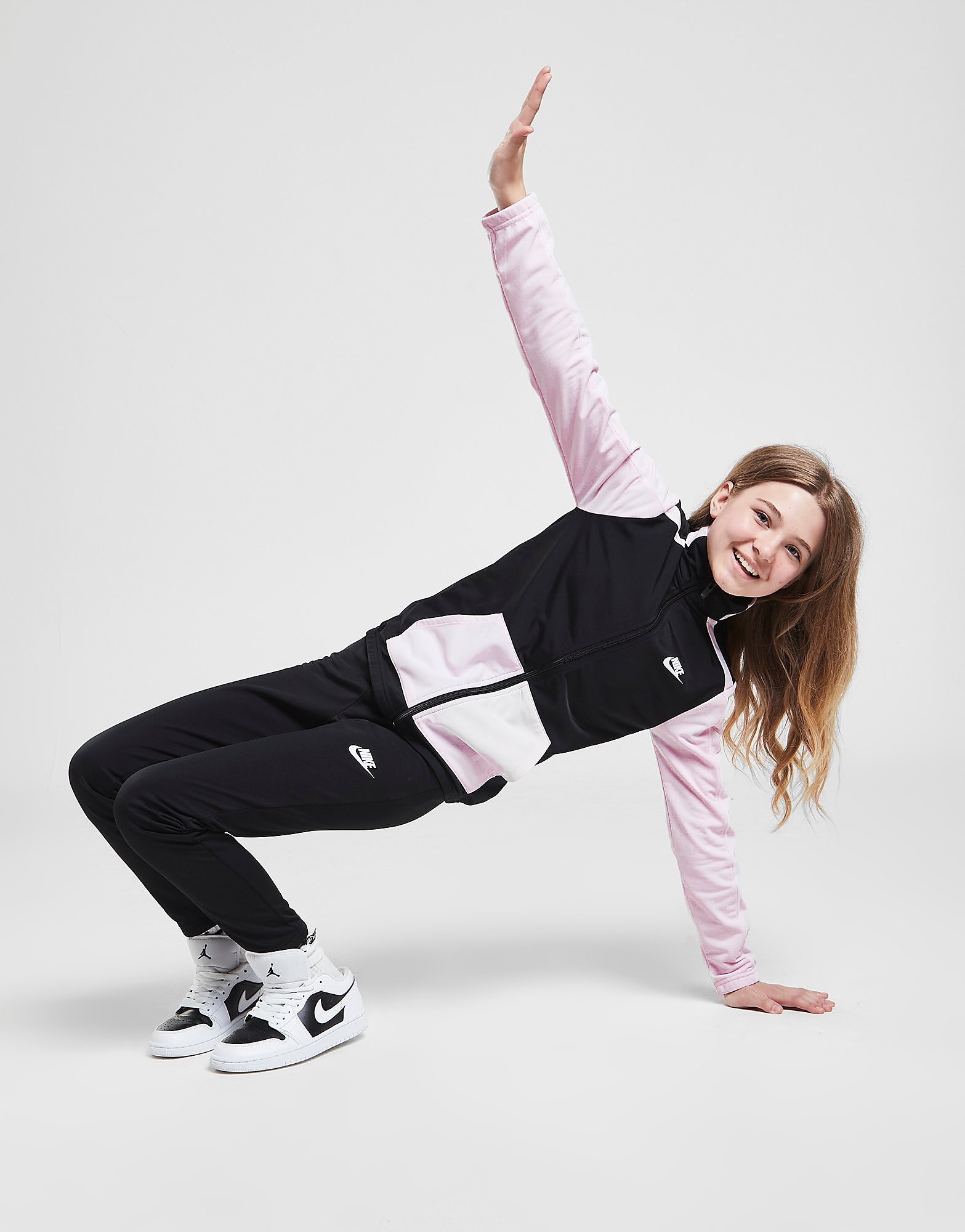 

Nike Girls' Futura Tracksuit Junior - Black/Pink Foam/White/White/Pink - Kids, Black/Pink Foam/White/White/Pink