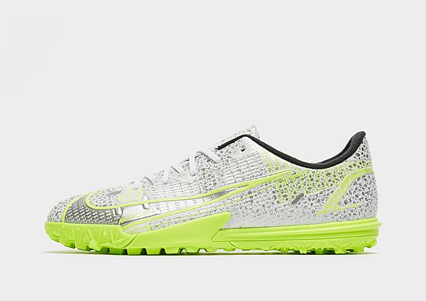 Nike Chaussures de Football Mercurial Vapor 14 Academy TF Junior - White/Metallic Silver/Volt/Black,