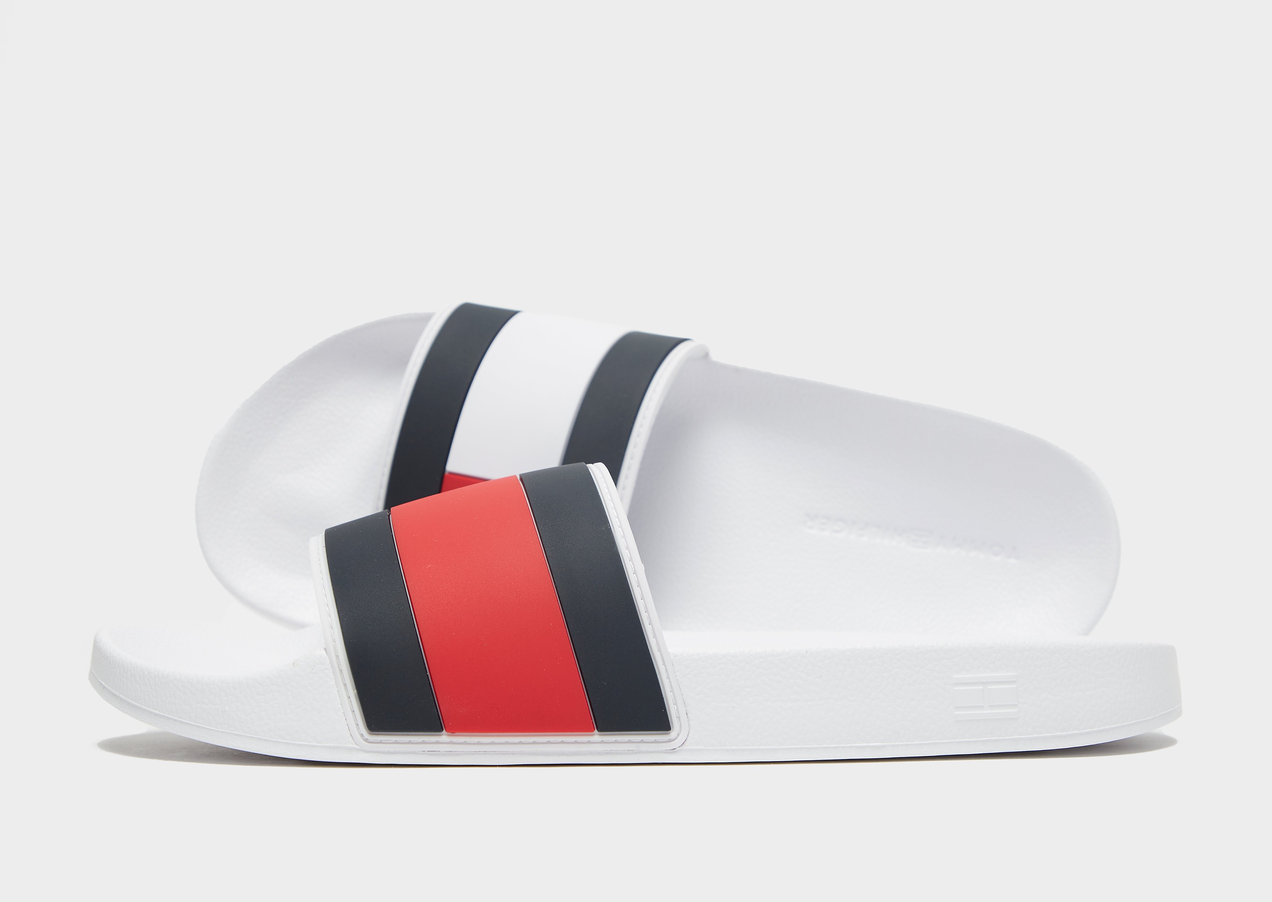 

Tommy Hilfiger Essential Flag Slides - White, White