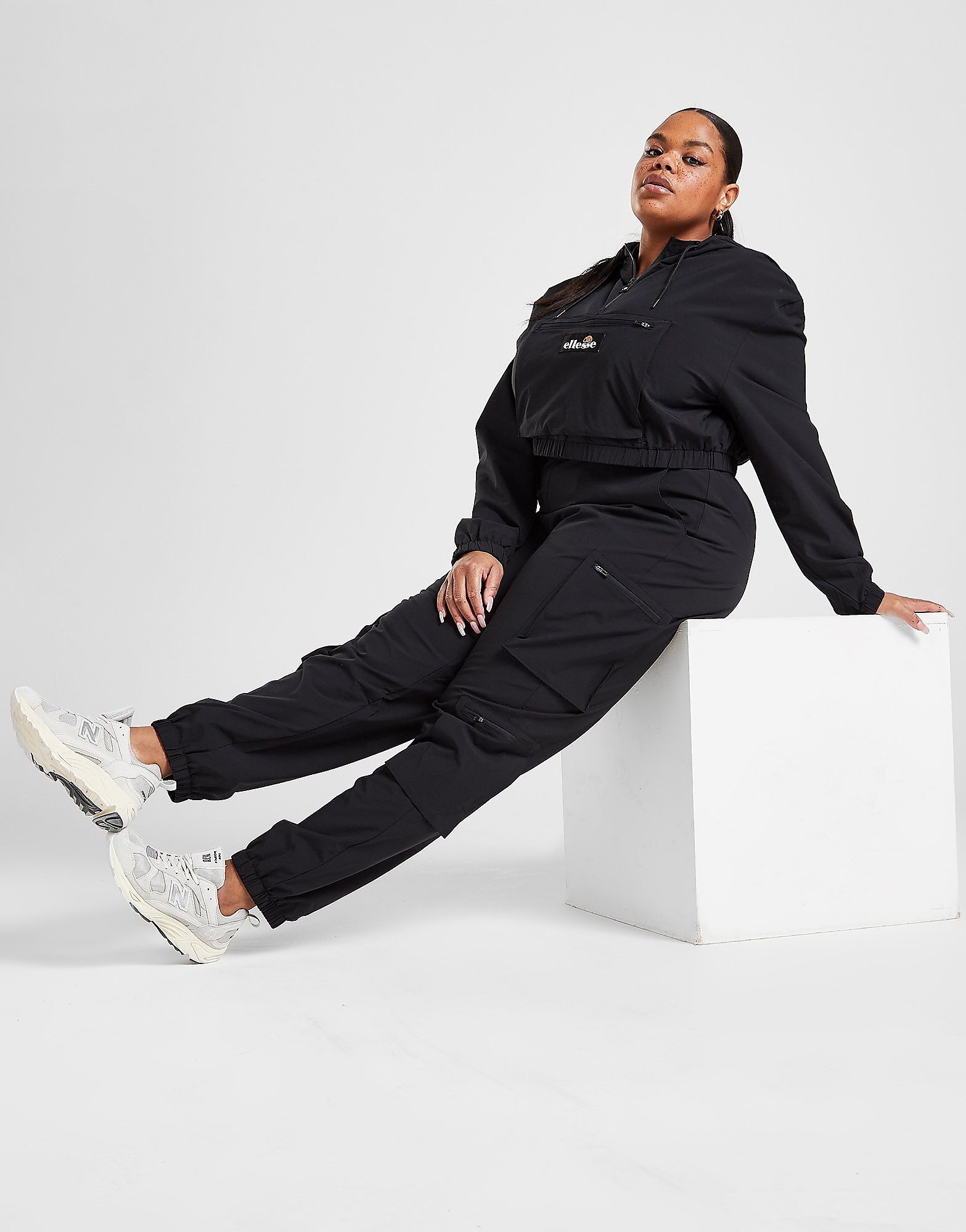 

Ellesse Cargo Pocket Plus Size Joggers - Only at JD - Black - Womens, Black
