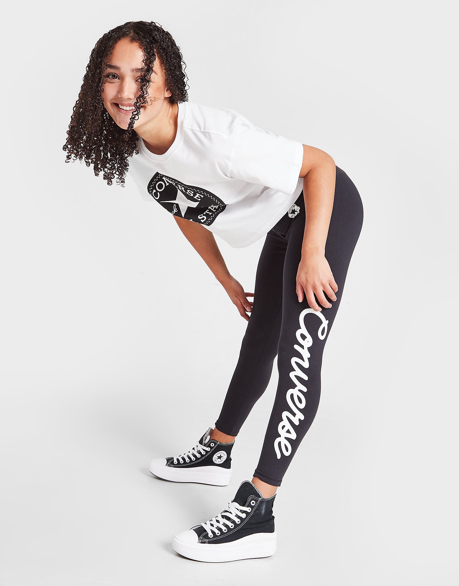 

Converse Girls' Signature Chuck Leggings Junior - Black - Kids, Black
