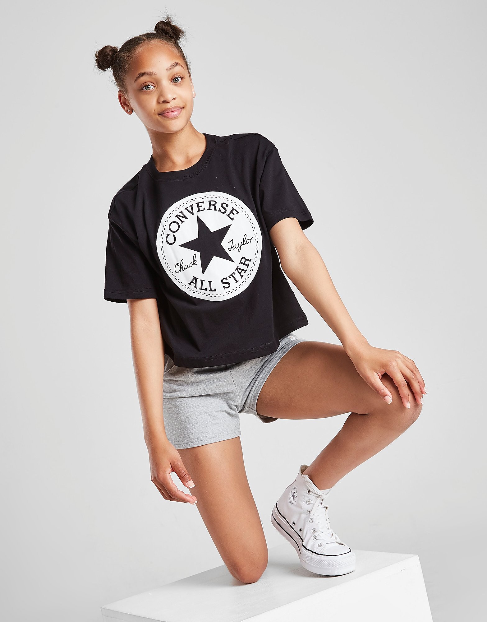 

Converse Girls' Signature Box T-Shirt Junior - Black - Kids, Black