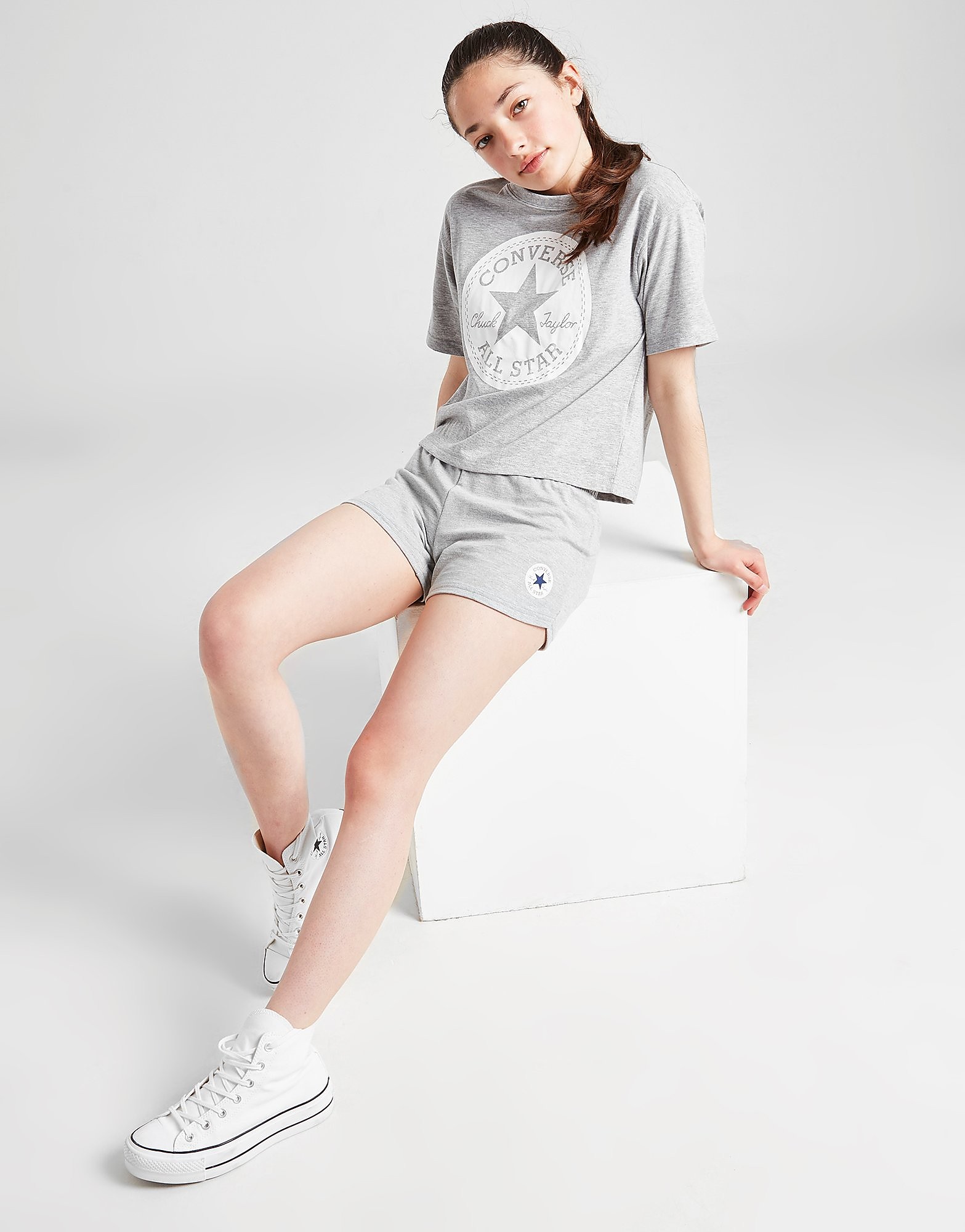 

Converse Girls' Signature Box T-Shirt Junior - Grey - Kids, Grey