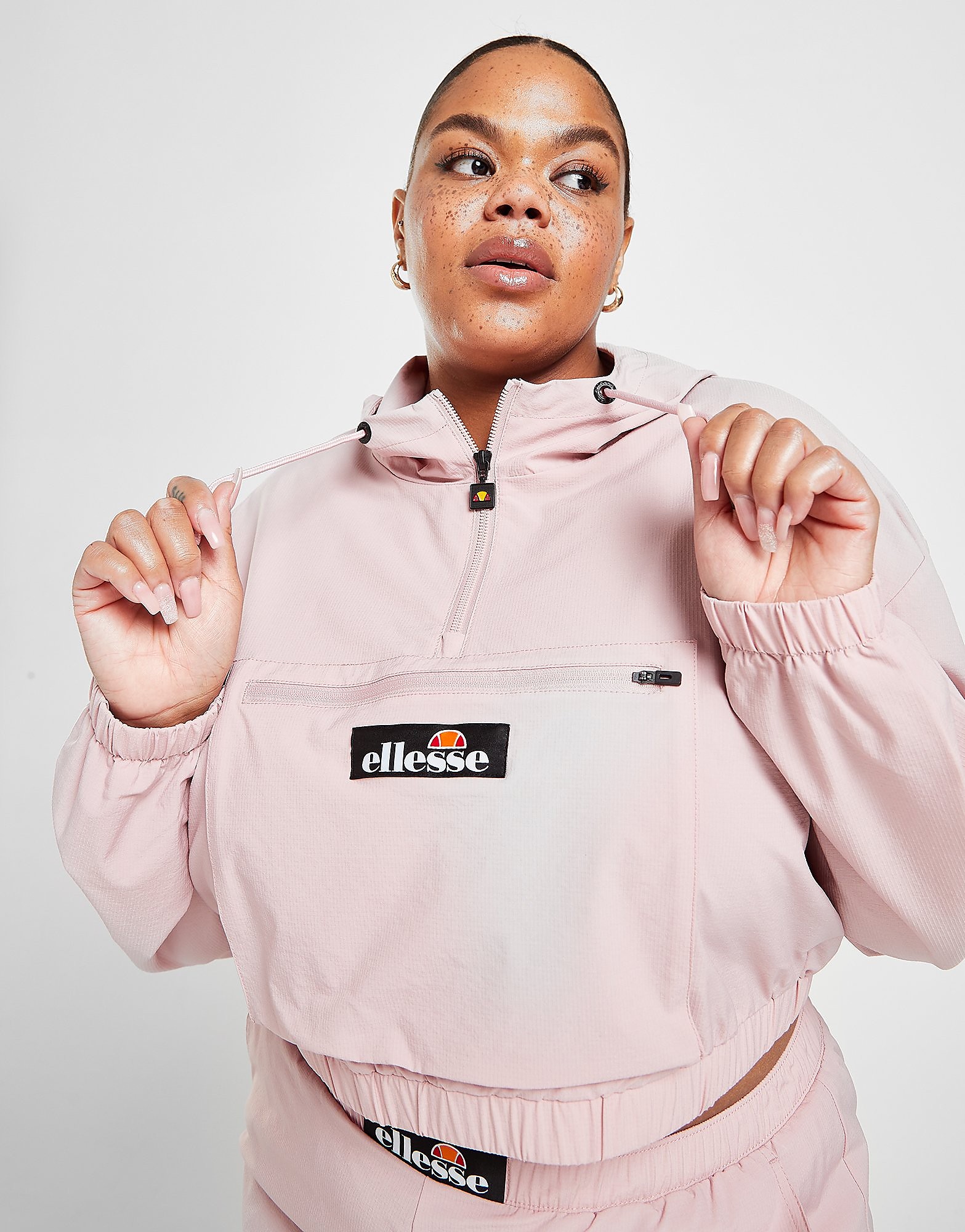 

Ellesse Woven Badge 1/4 Zip Plus Size Jacket - Only at JD - Pink - Womens, Pink