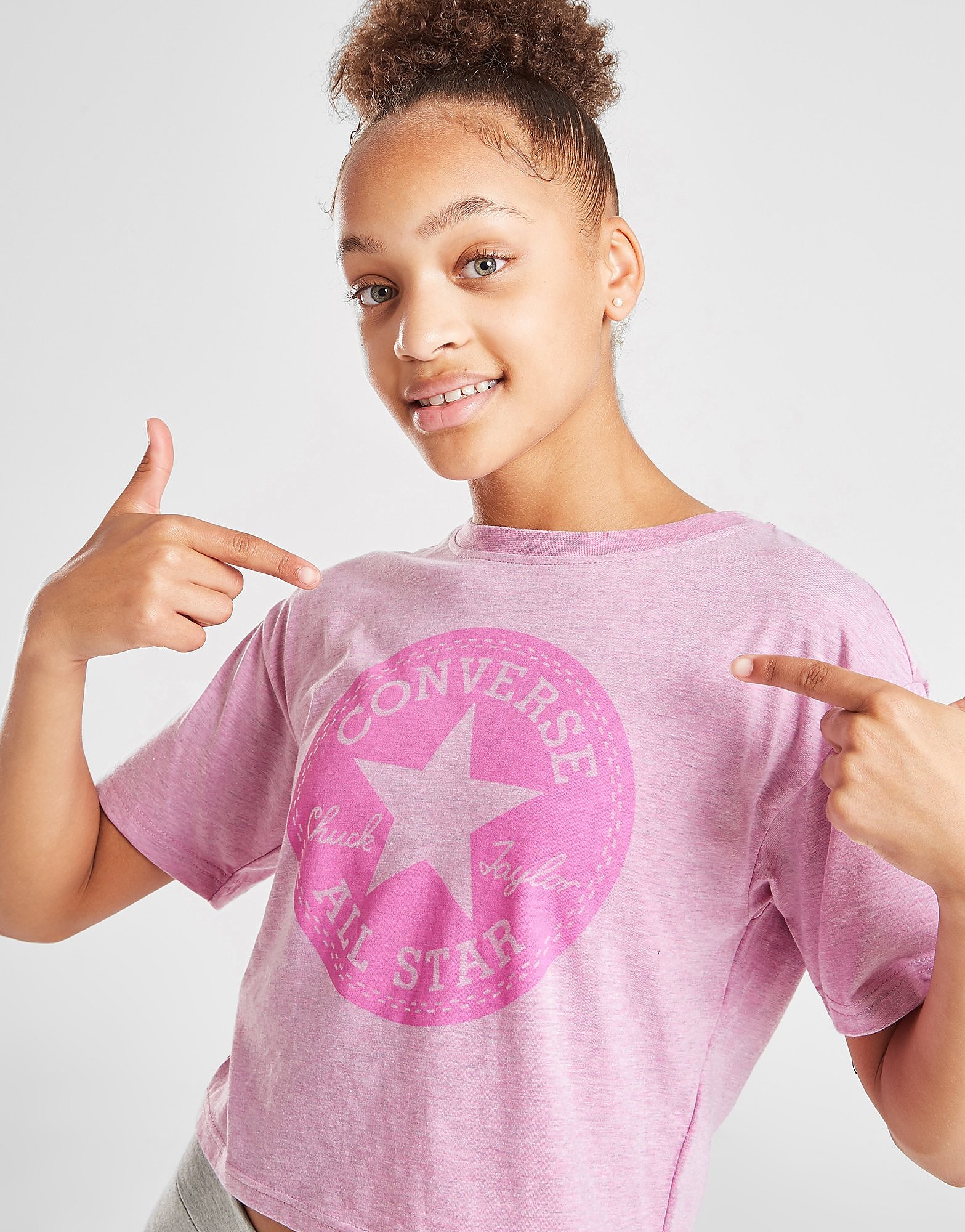 Converse Girls' Overdyed Box T-Shirt Junior - Pink - Kids, Pink