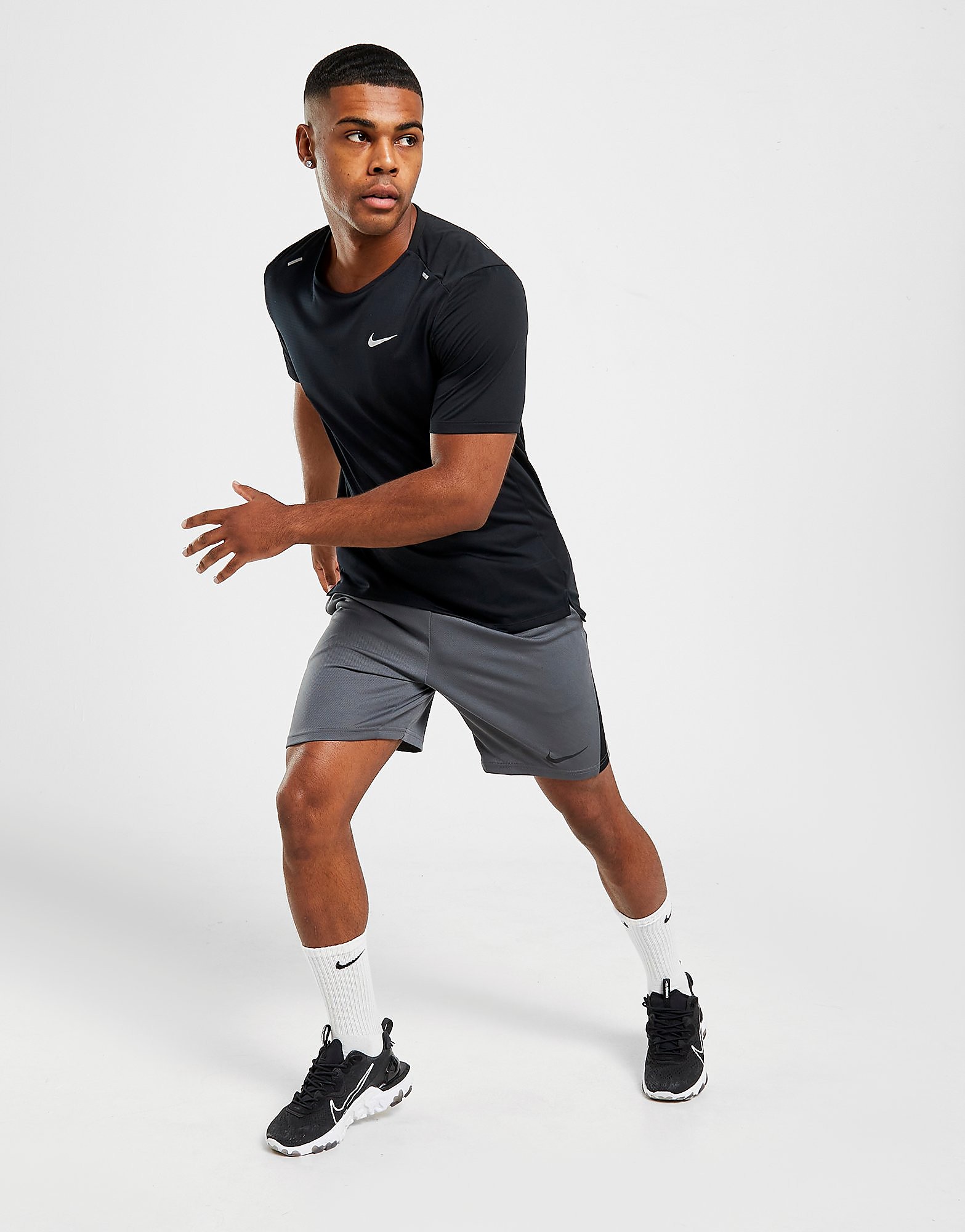 Nike Training Poly Shorts - Iron Grey/Black/Black - Mens, Iron Grey/Black/Black