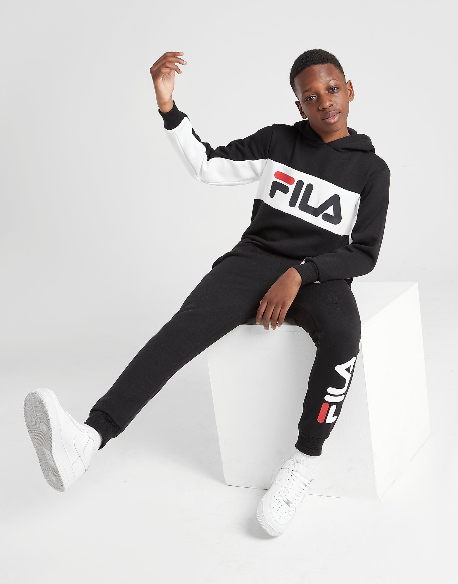 

Fila James Colour Block Overhead Tracksuit Junior - Only at JD - Black - Kids, Black