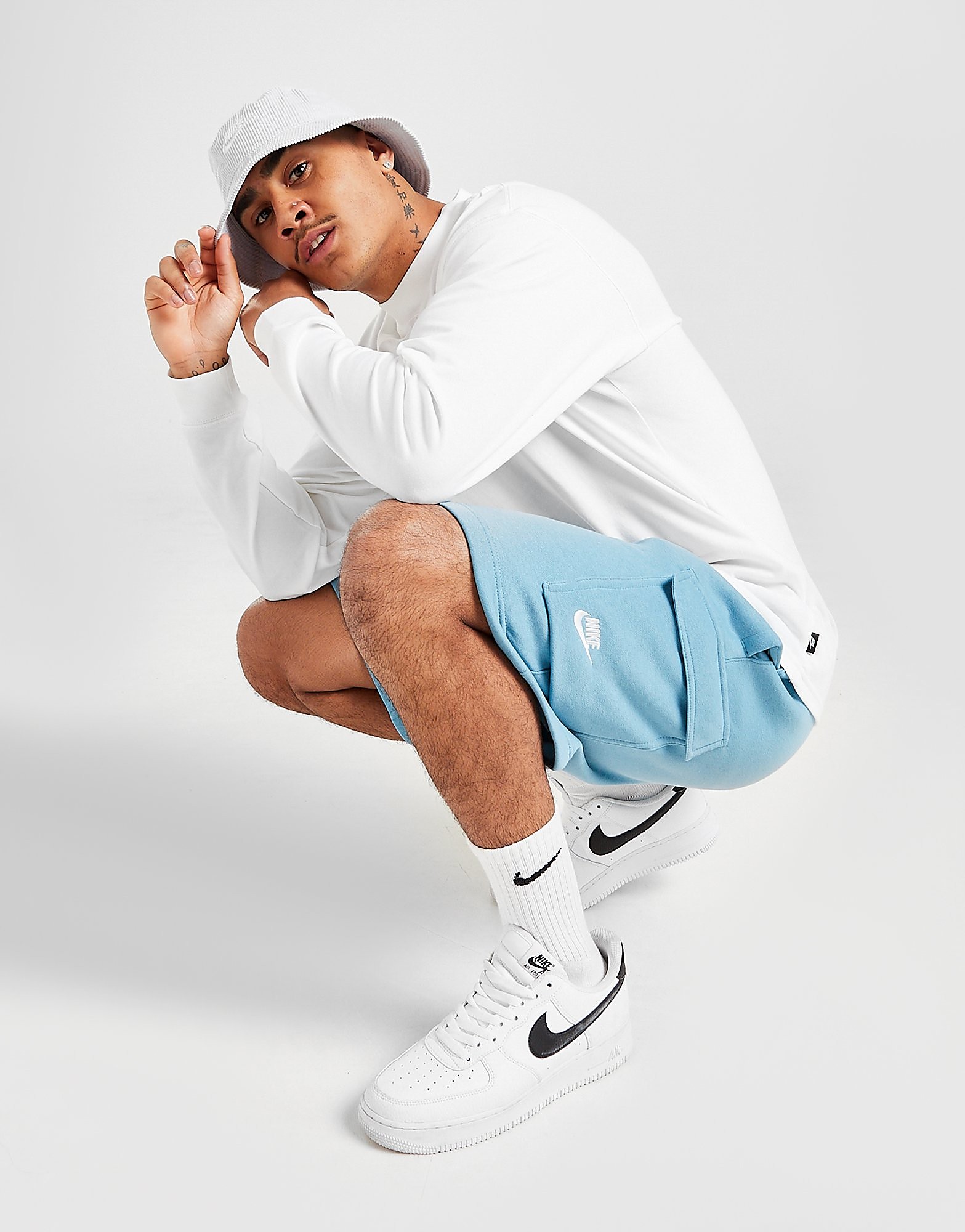 Nike Foundation Fleece Cargo Shorts - Blue - Mens, Blue