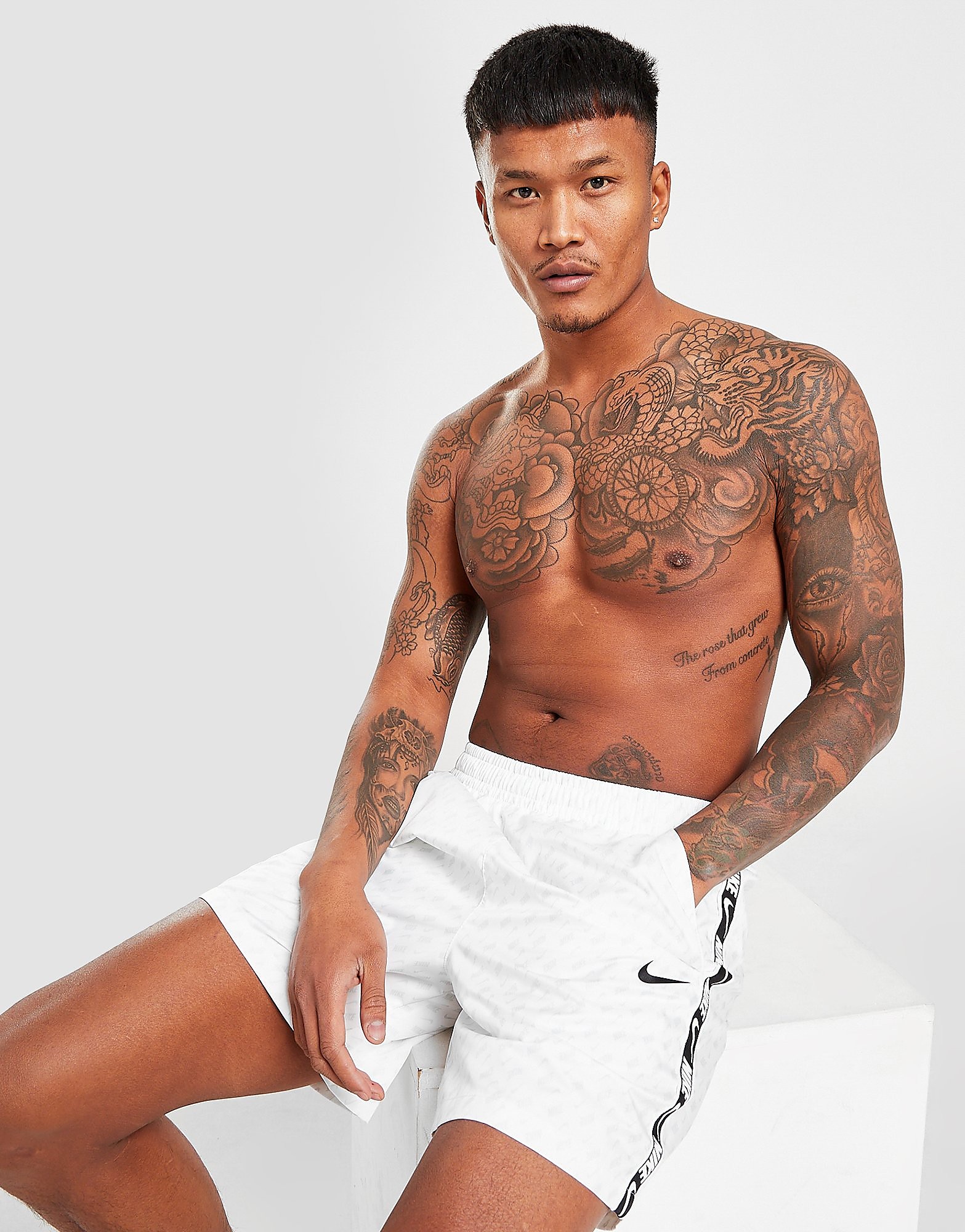 

Nike Repeat Tape Swim Shorts - White - Mens, White