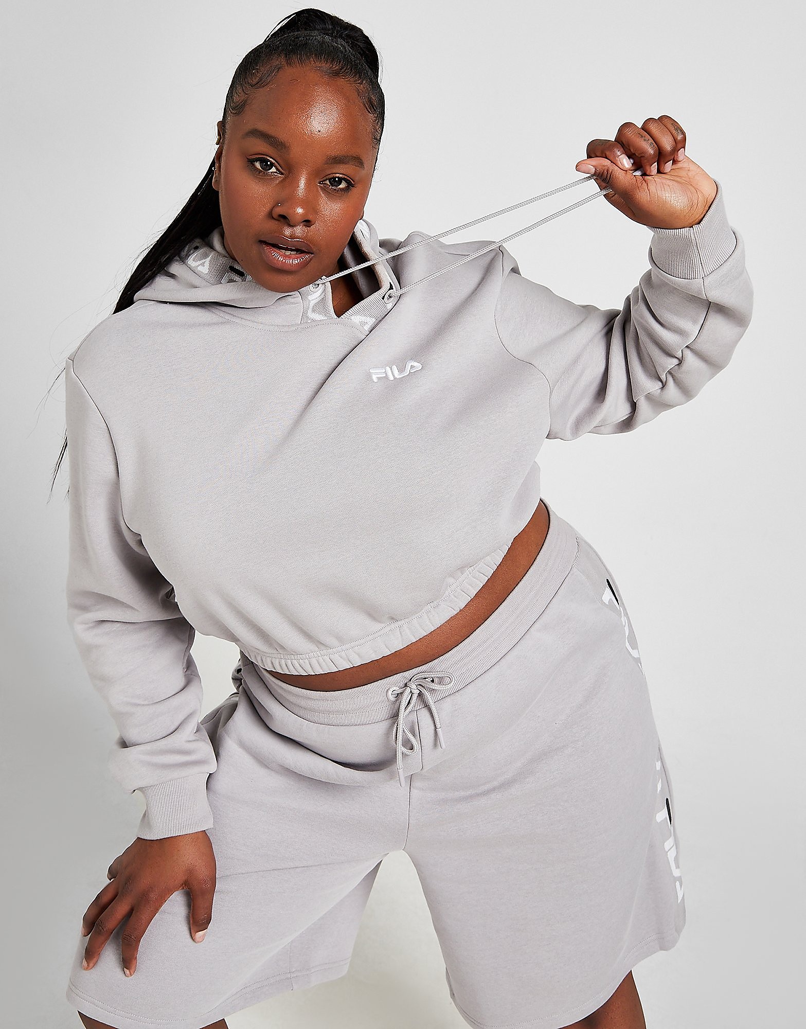 

Fila Crop Repeat Logo Plus Size Hoodie - Only at JD - Grey - Womens, Grey