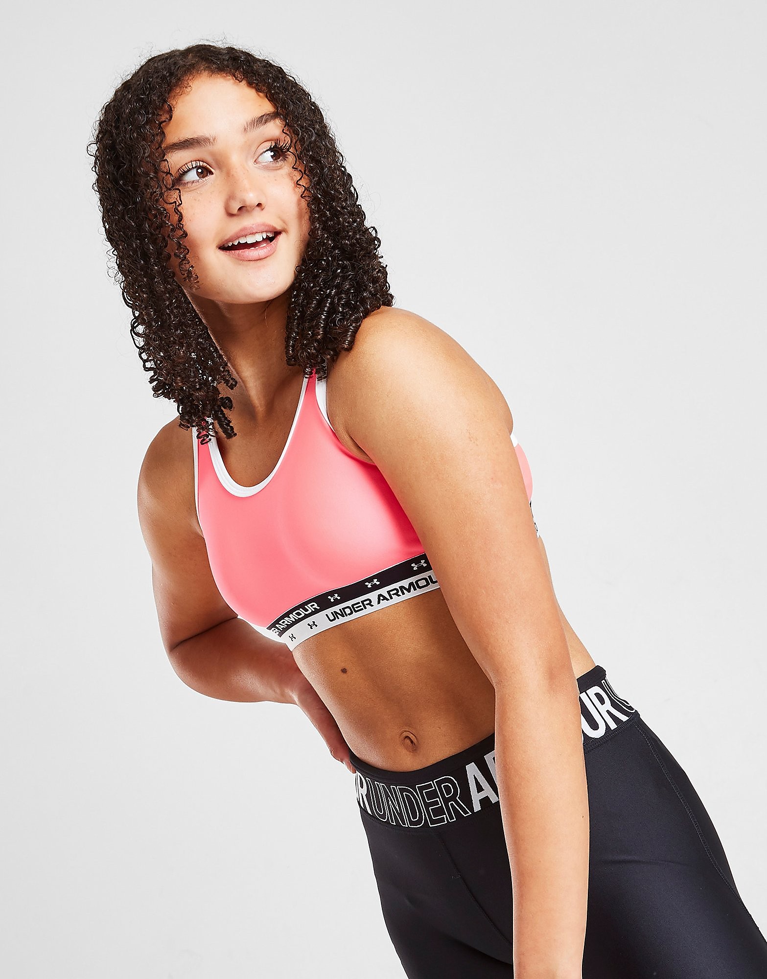 Under Armour Girls' Crossback Sports Bra Junior - Pink - Kids, Pink