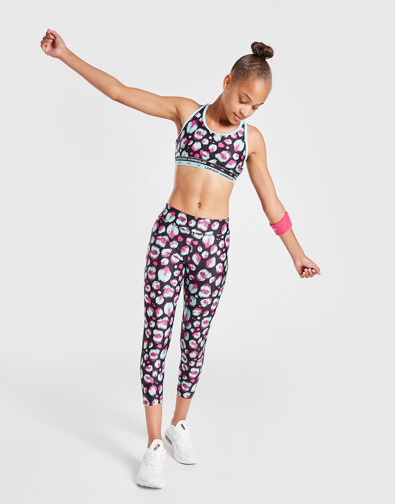 

Under Armour Girls' Fitness Crossback Print Sports Bra Junior - Multi Coloured - Kids, Multi Coloured