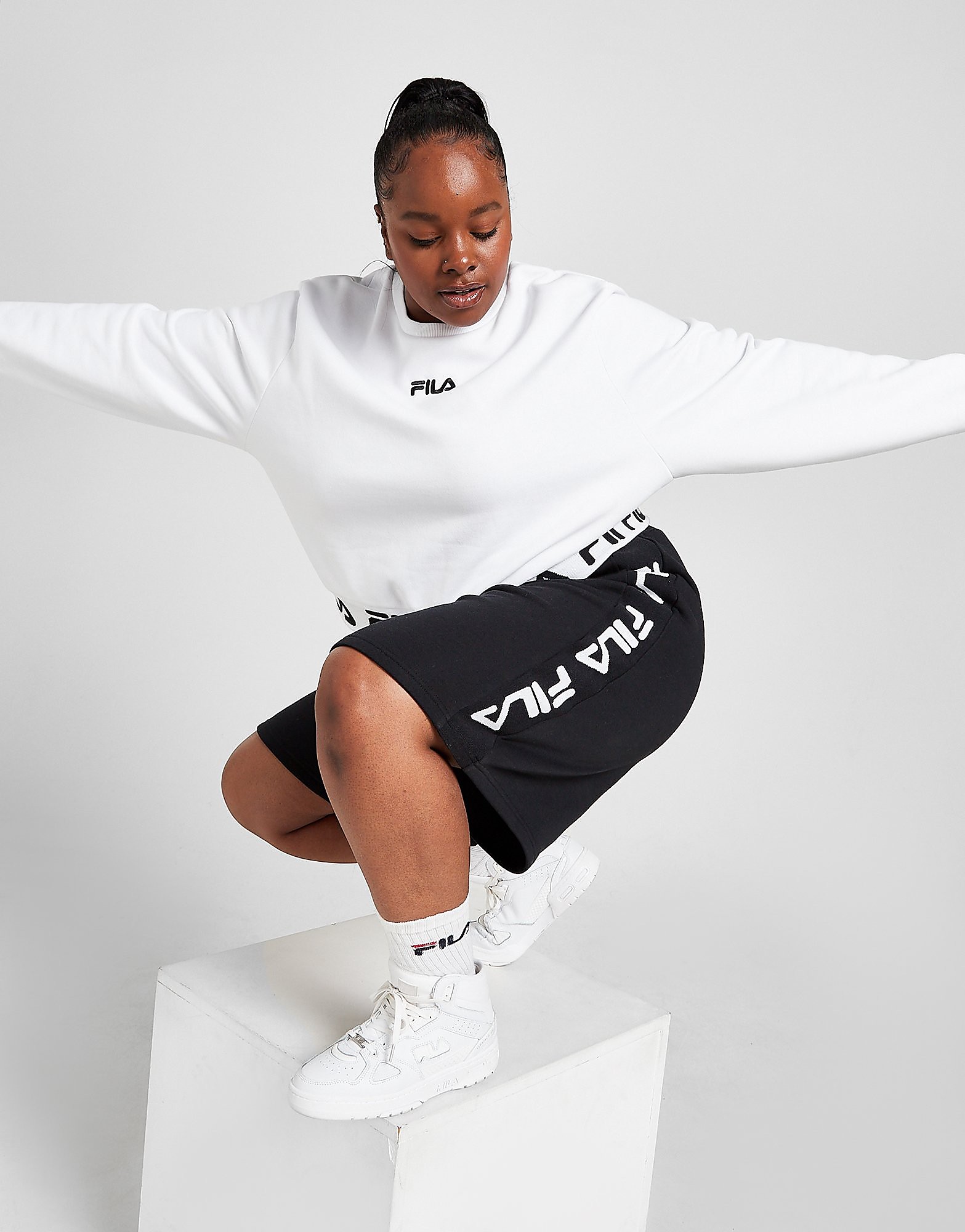 

Fila Repeat Logo Plus Size Shorts - Only at JD - Black - Womens, Black