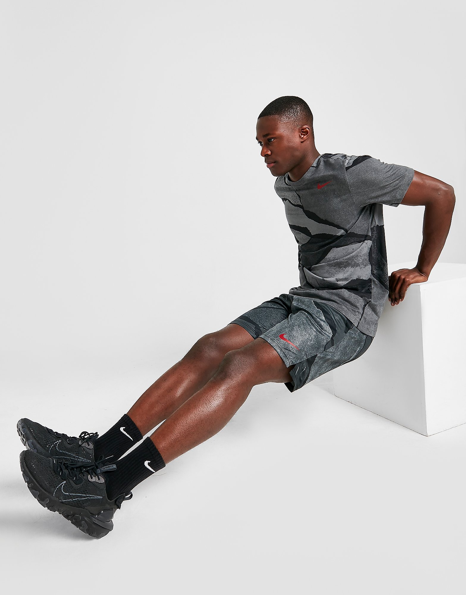Nike Dri-FIT All Over Print Shorts - Black - Mens, Black