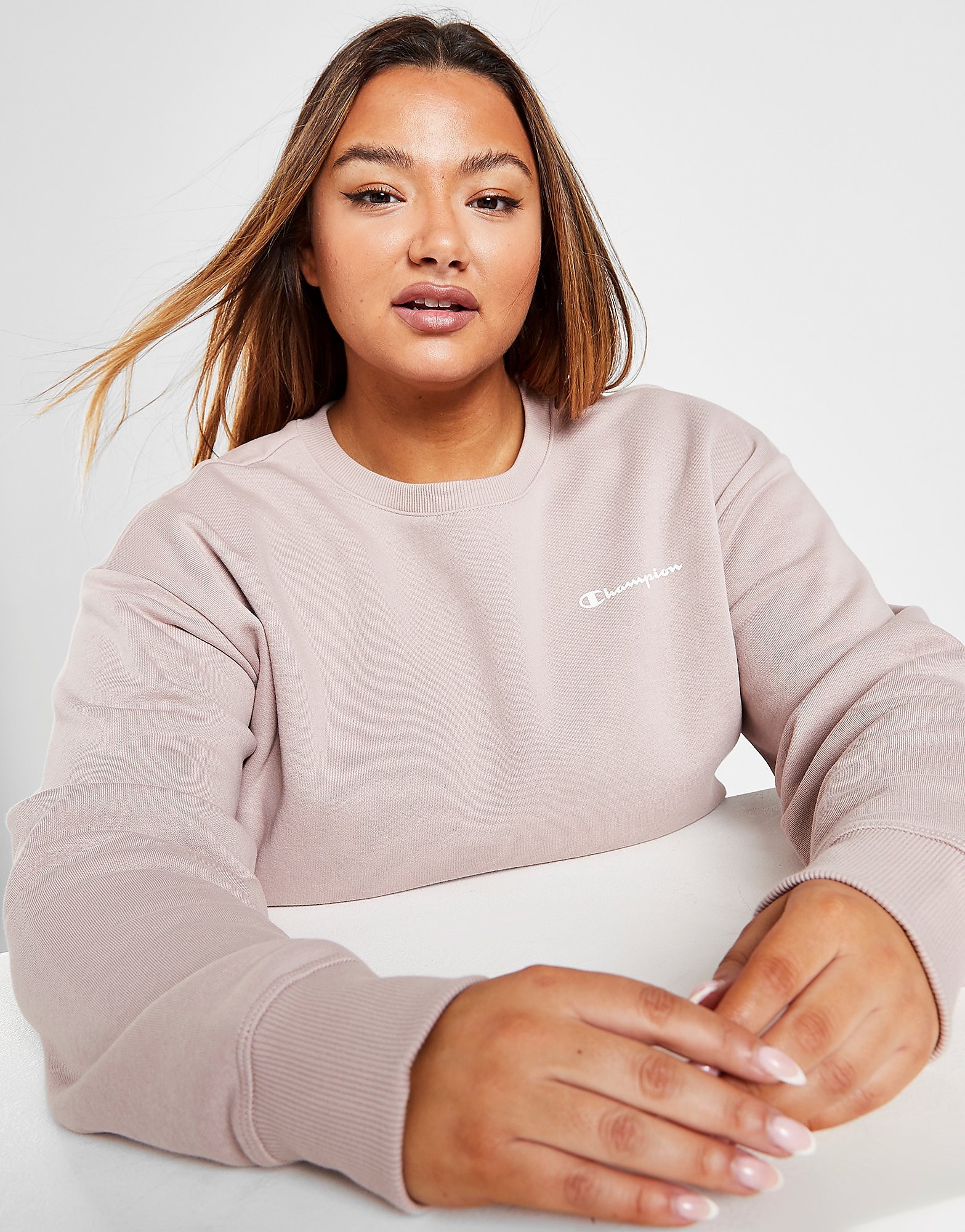

Champion Core Plus Size Logo Crew Sweatshirt - Only at JD - Beige - Womens, Beige