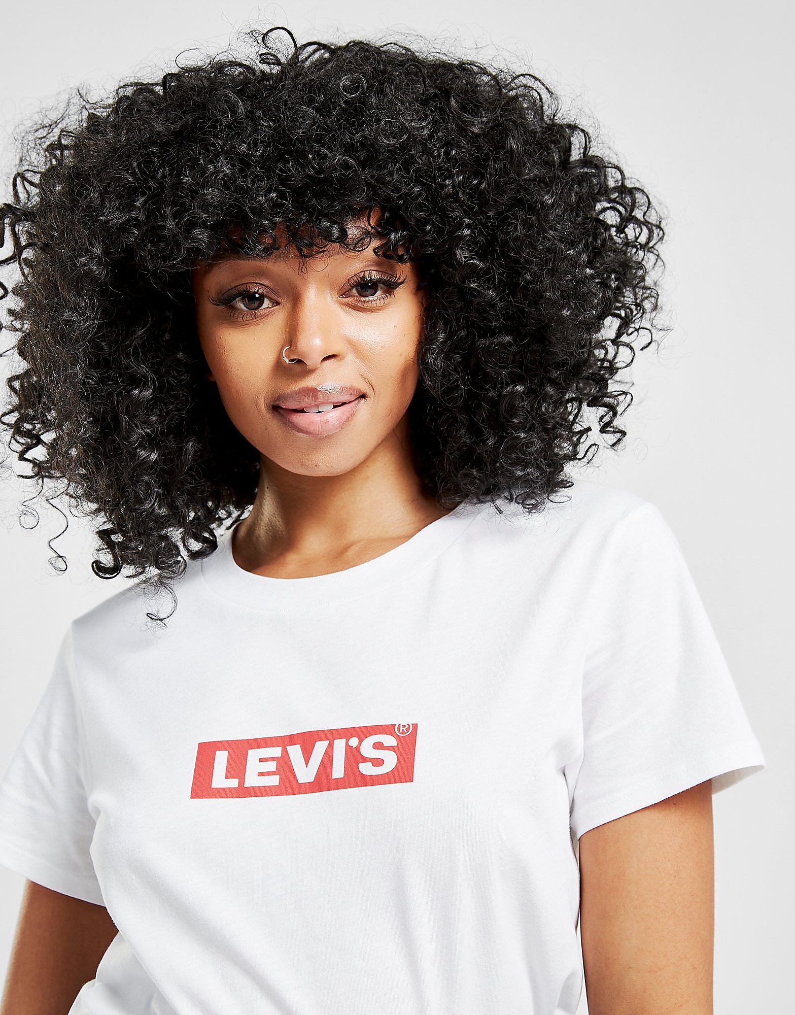 Levis Box Tab Slim T-Shirt - White - Womens, White