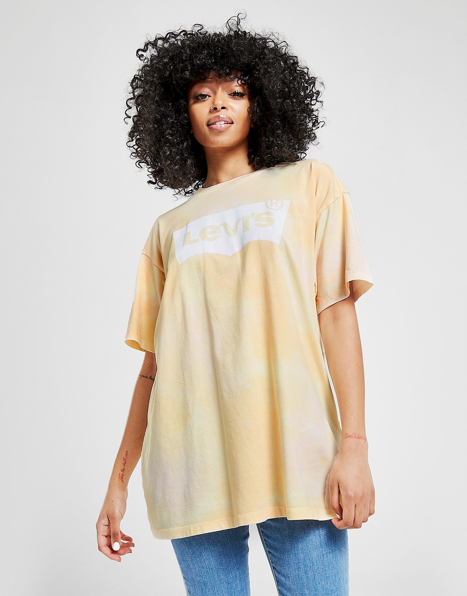 

Levis Batwing Tie Dye Boyfriend T-Shirt - Only at JD - Yellow - Womens, Yellow
