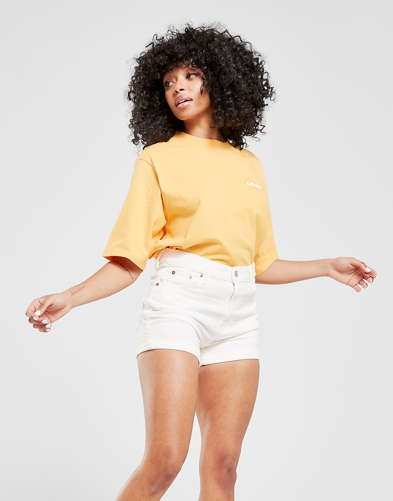 

Levis High Waist Denim Shorts Women's - White, White