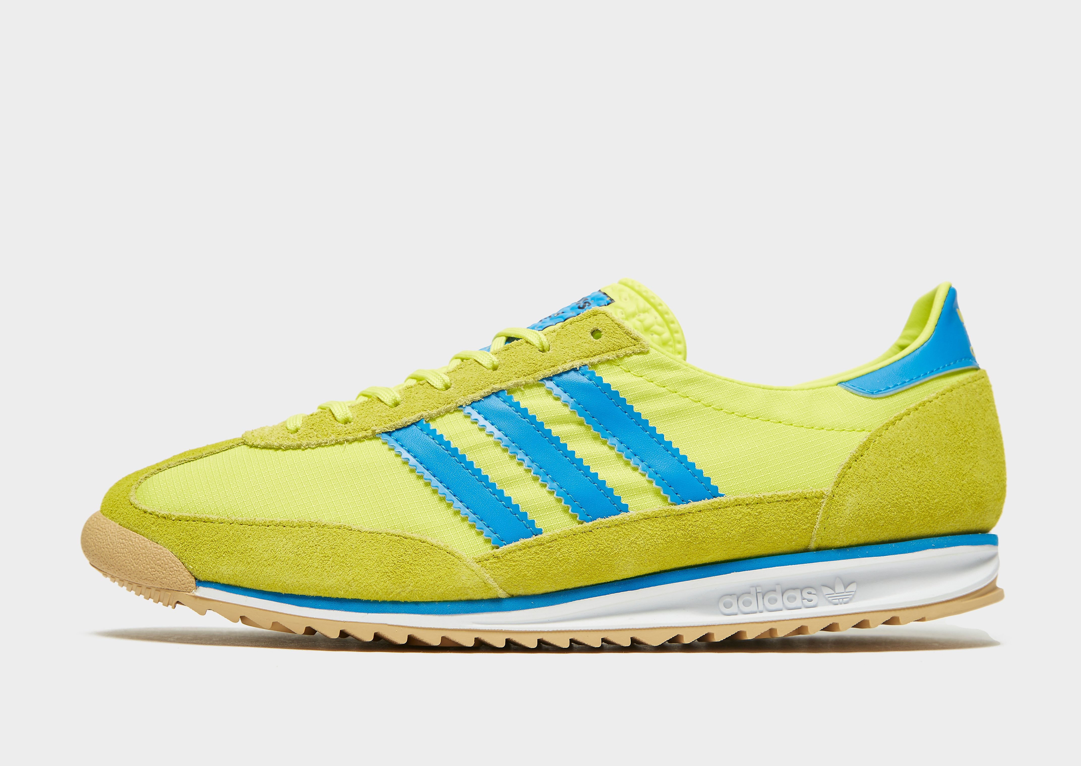 

adidas Originals SL 72 - Acid Yellow / Bright Blue / Gum - Womens, Acid Yellow / Bright Blue / Gum