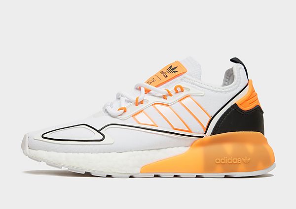adidas Baskets ZX 2K Boost Femme - Cloud White / Signal Orange / Core Black, Cloud White / Signal Or