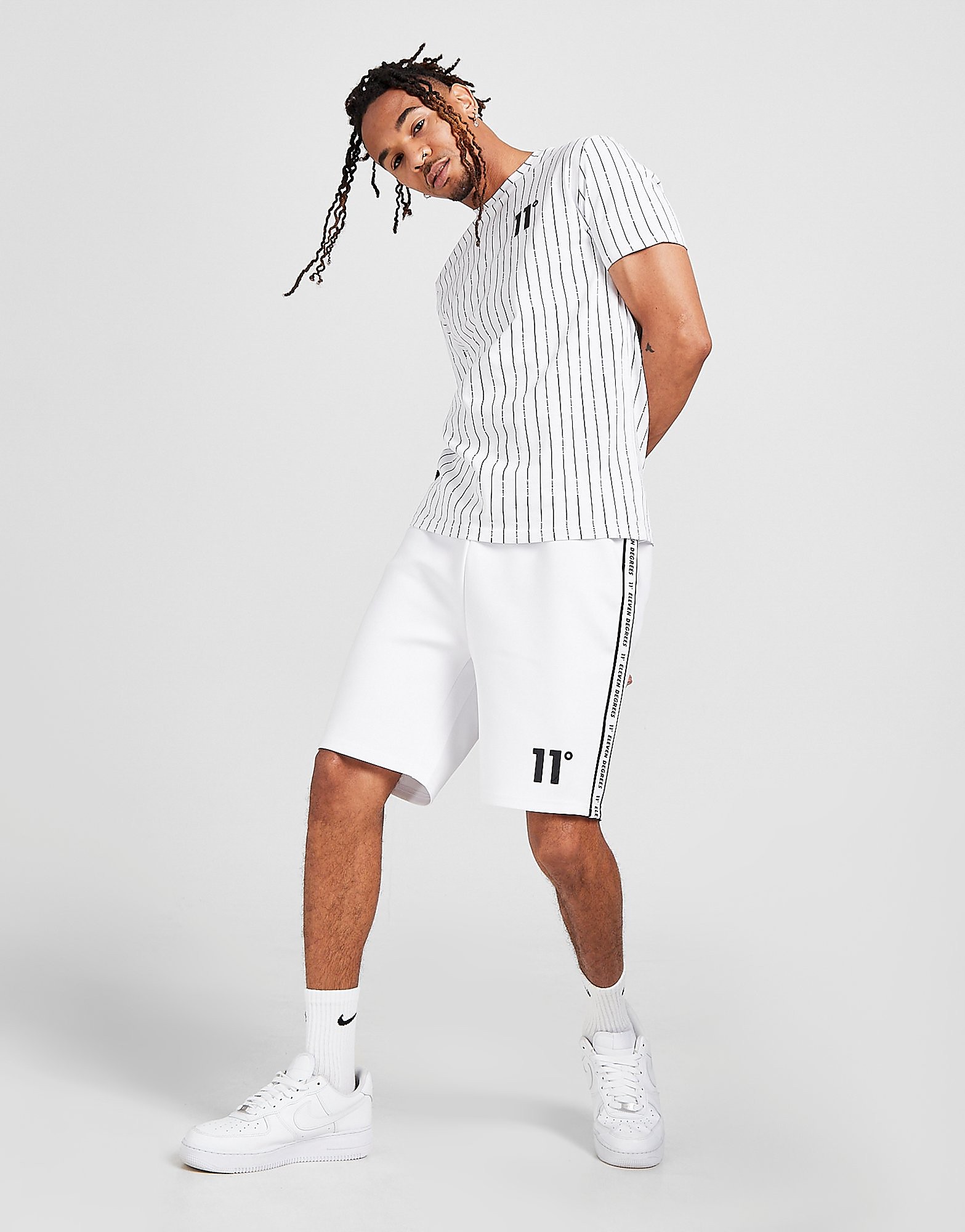 

11 Degrees Tape Poly Shorts - Only at JD - White - Mens, White