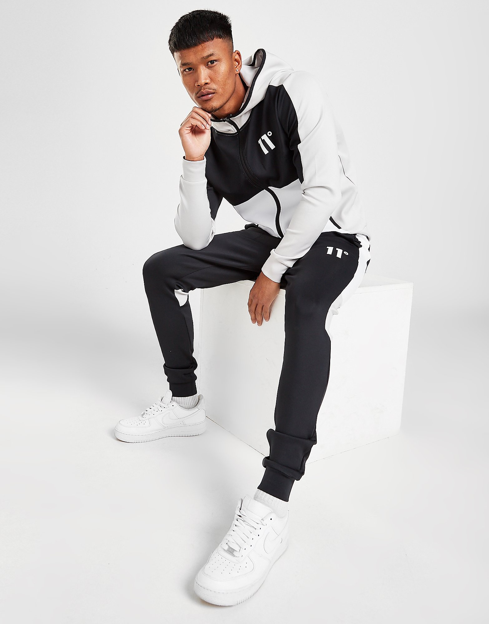 

11 Degrees Poly Track Pants - Black/White - Mens, Black/White