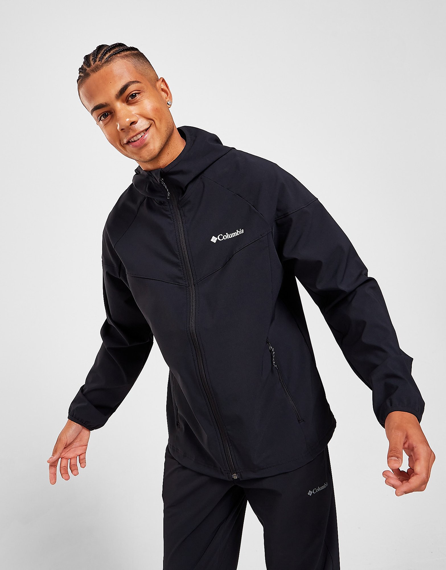 Columbia Heather Canyon Full Zip Softshell Jacket - Black - Mens, Black