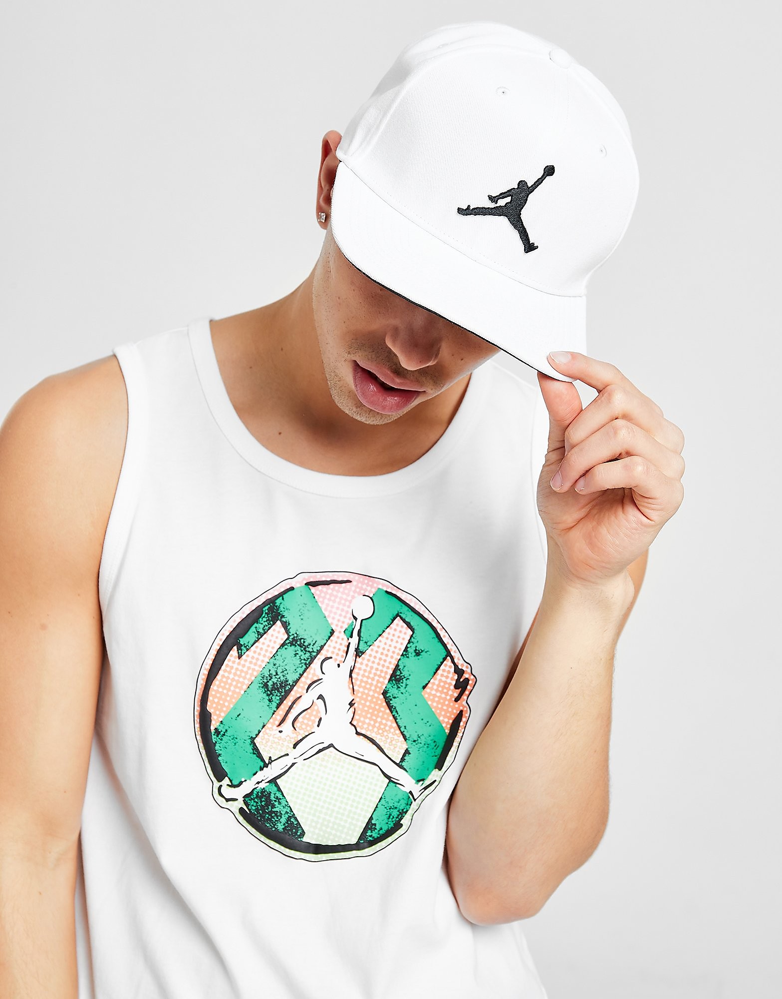 

Jordan Pro Jumpman Snapback Hat - White/White/Black/Black - Womens, White/White/Black/Black