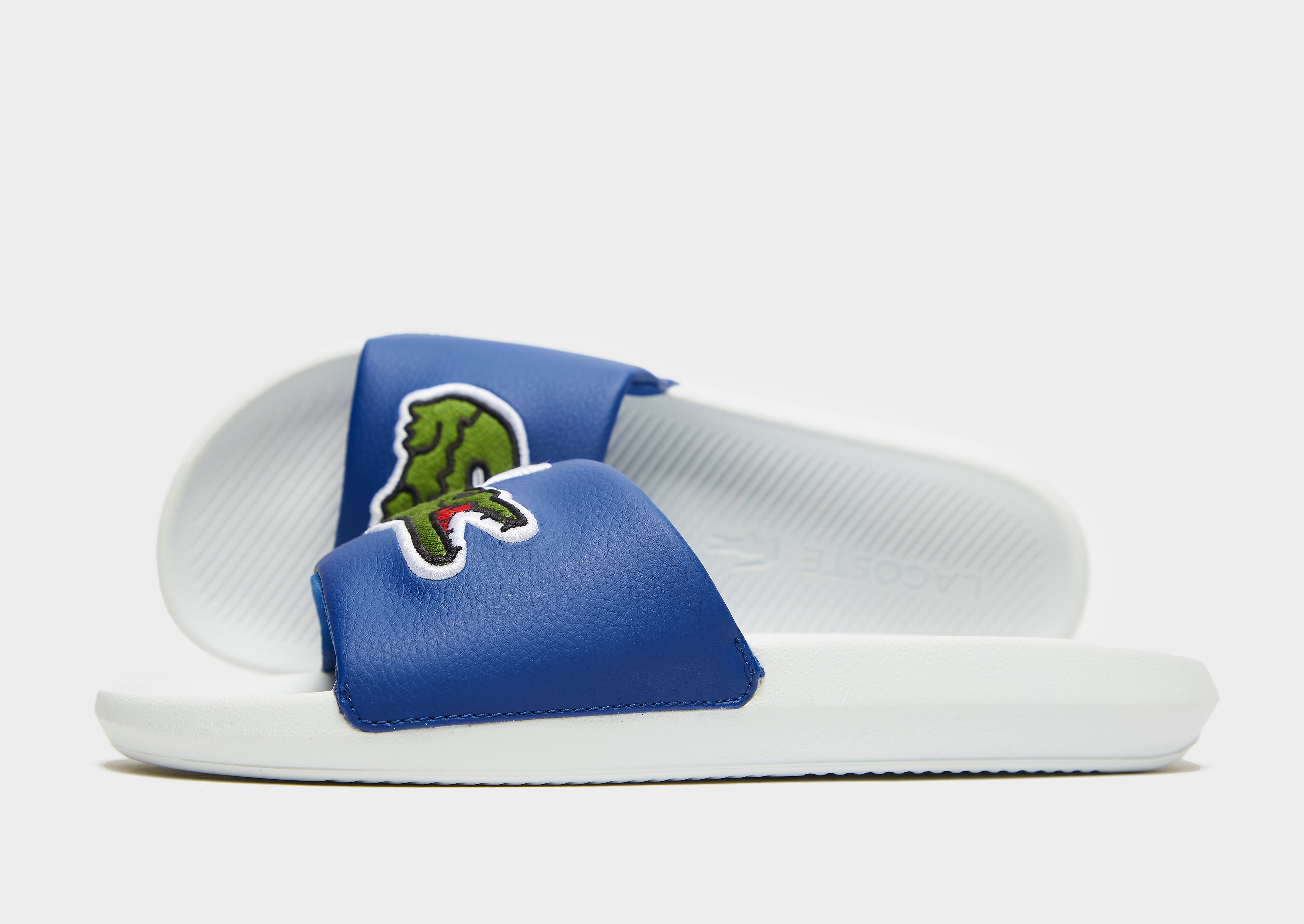 

Lacoste Croco Slides - Only at JD - White/Blue - Mens, White/Blue