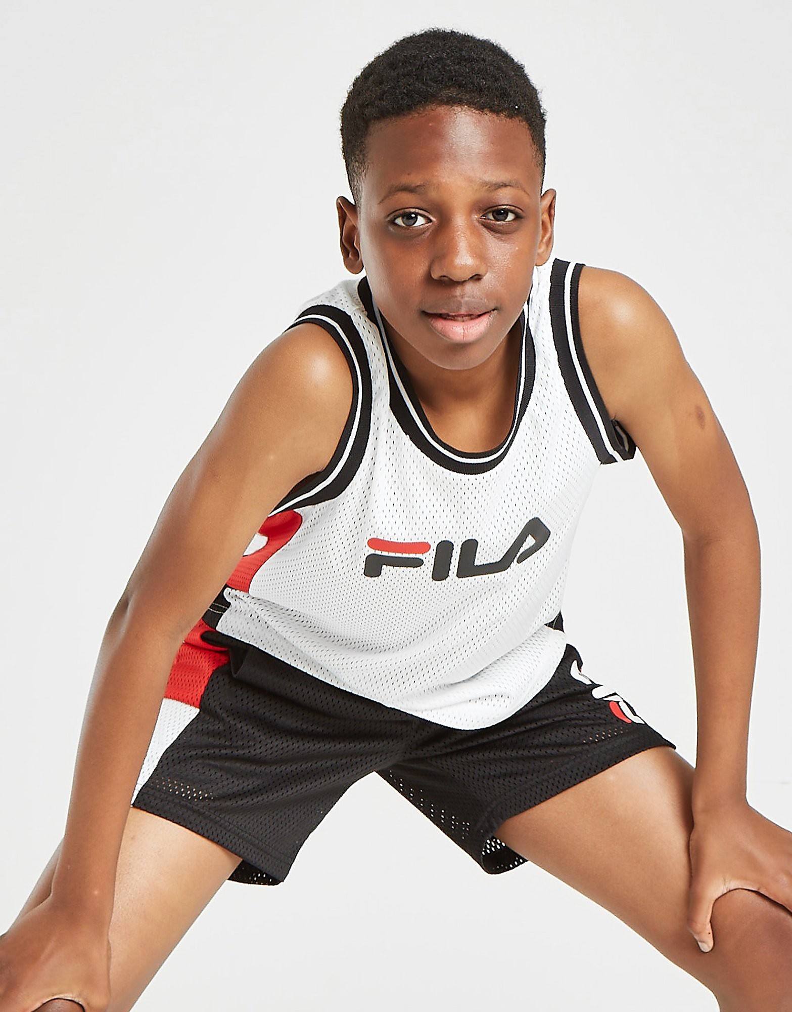 

Fila Brenton Mesh Basketball Vest Junior - Only at JD - White - Kids, White