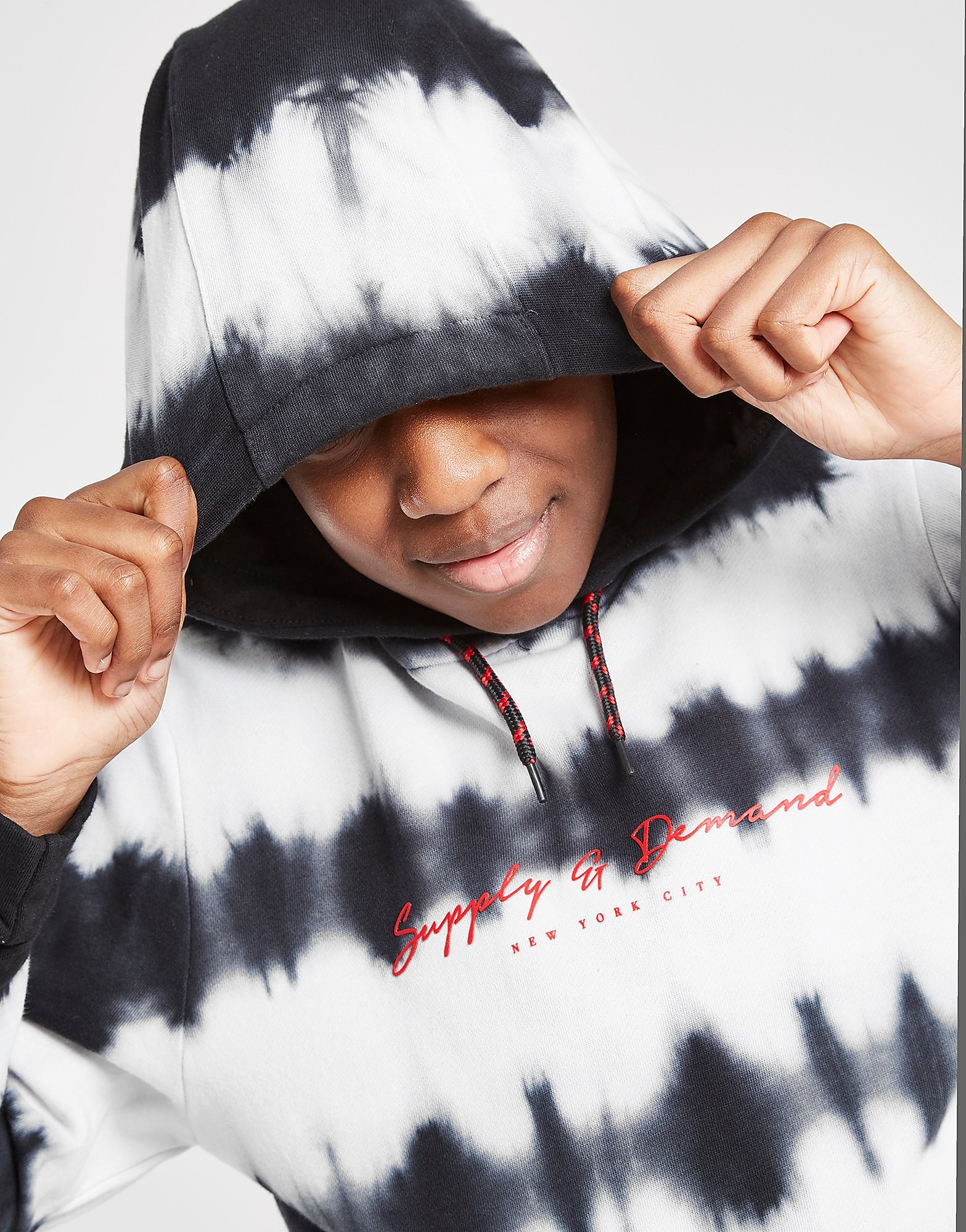 

Supply & Demand Trill Tie Dye Overhead Hoodie Junior - White/Black - Kids, White/Black