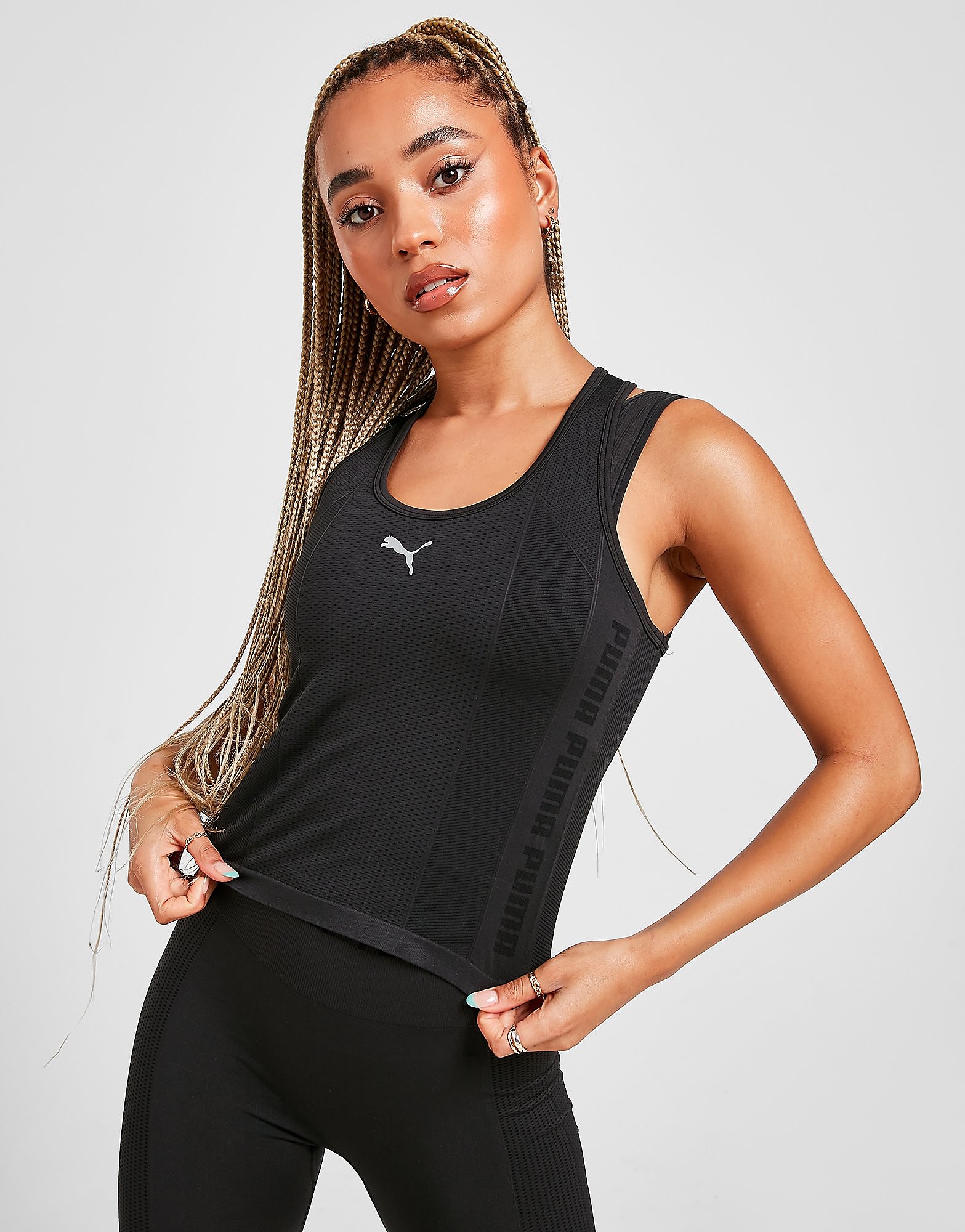 

Puma evoKNIT Seamless Tank Top - Black - Womens, Black