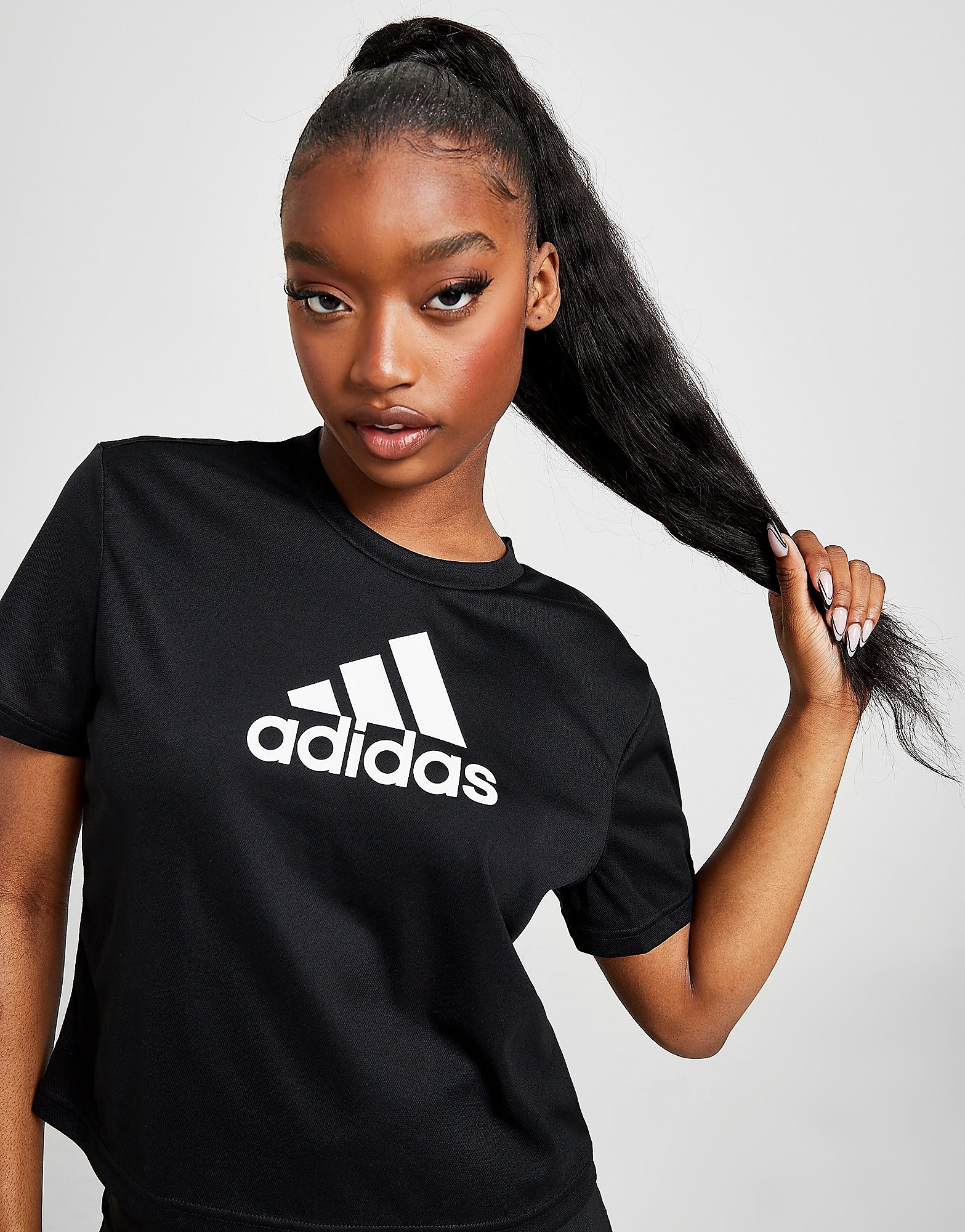 

adidas Core Crop T-Shirt - Black - Womens, Black