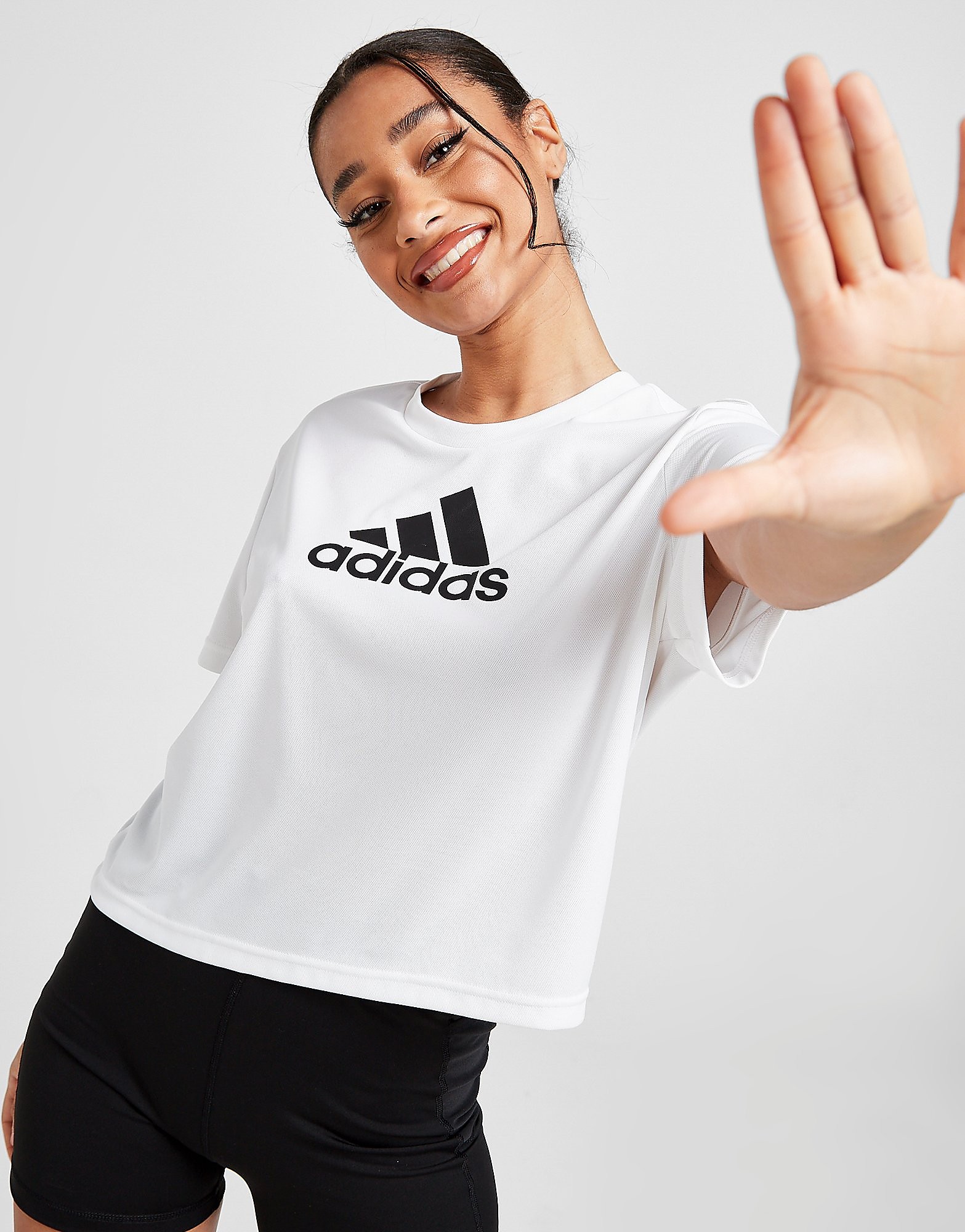 

adidas Core Crop T-Shirt - White - Womens, White