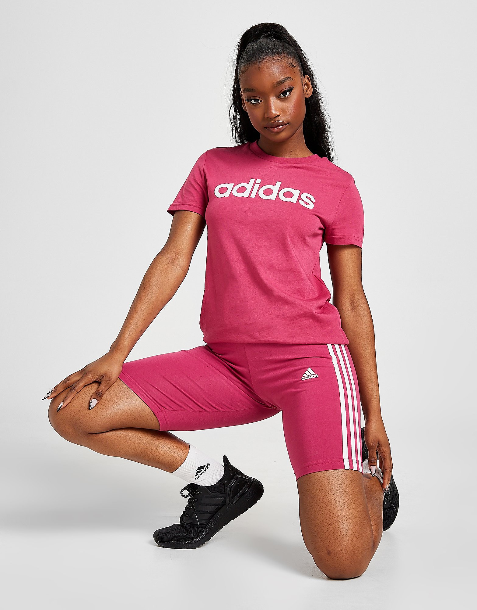 

adidas 3-Stripes Cycle Shorts - Pink - Womens, Pink