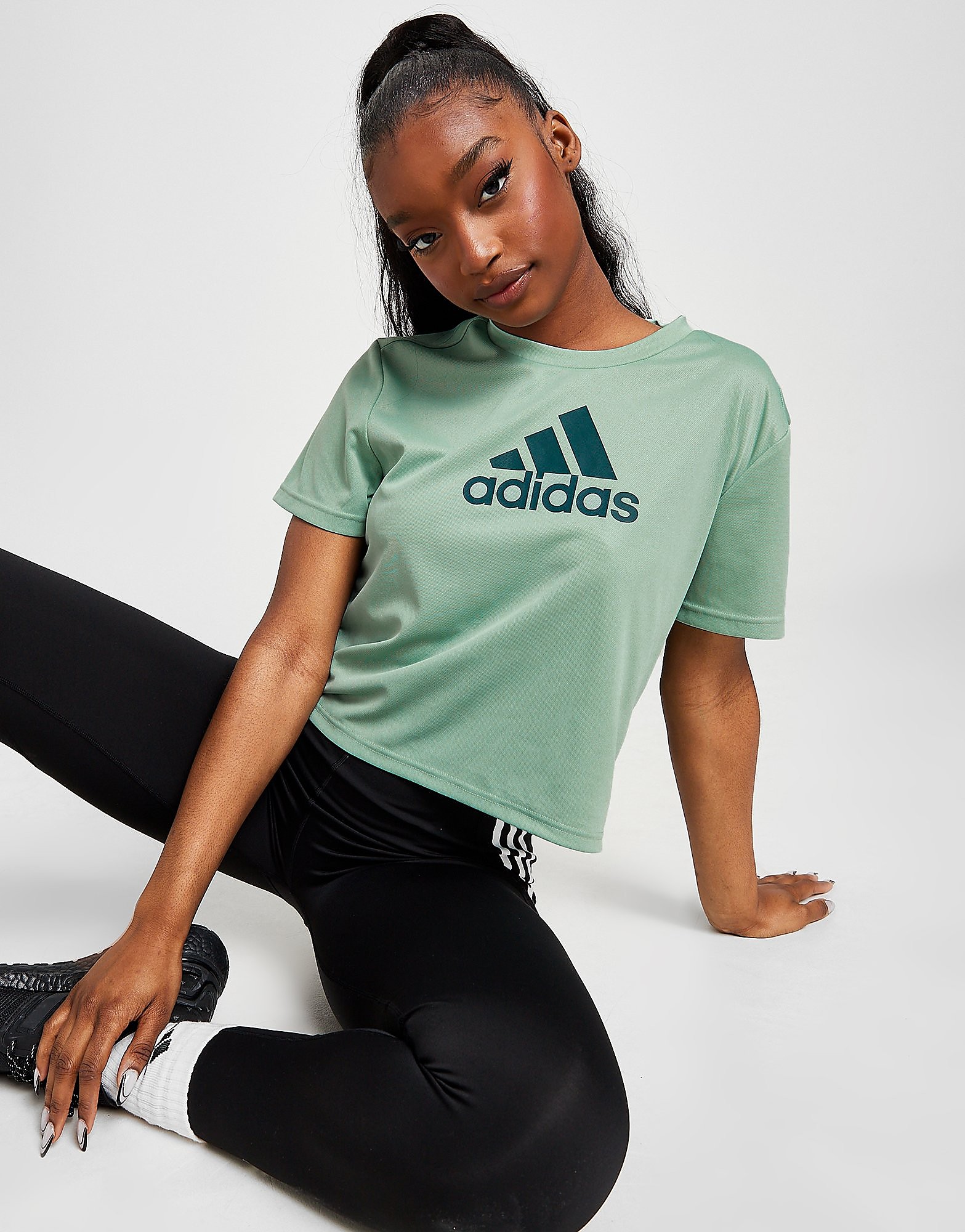 

adidas Badge Of Sport Crop T-Shirt - Green - Womens, Green