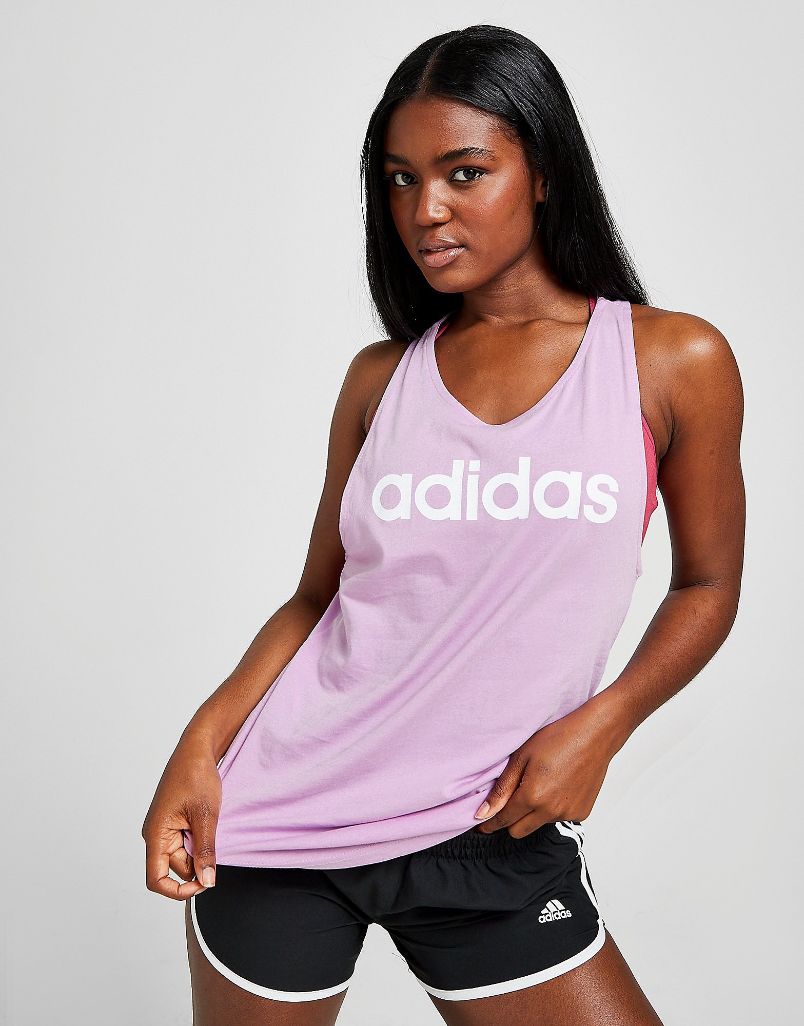 adidas Linear Tank Top - Purple - Womens, Purple